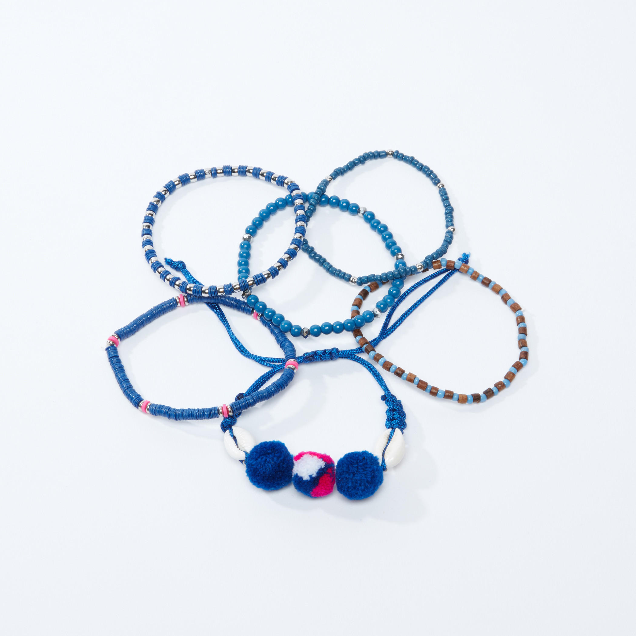 أساور متنوعة - طقم من 6 قطع-women-watchesandjewellery-jewellery-banglesandbracelets-image-1