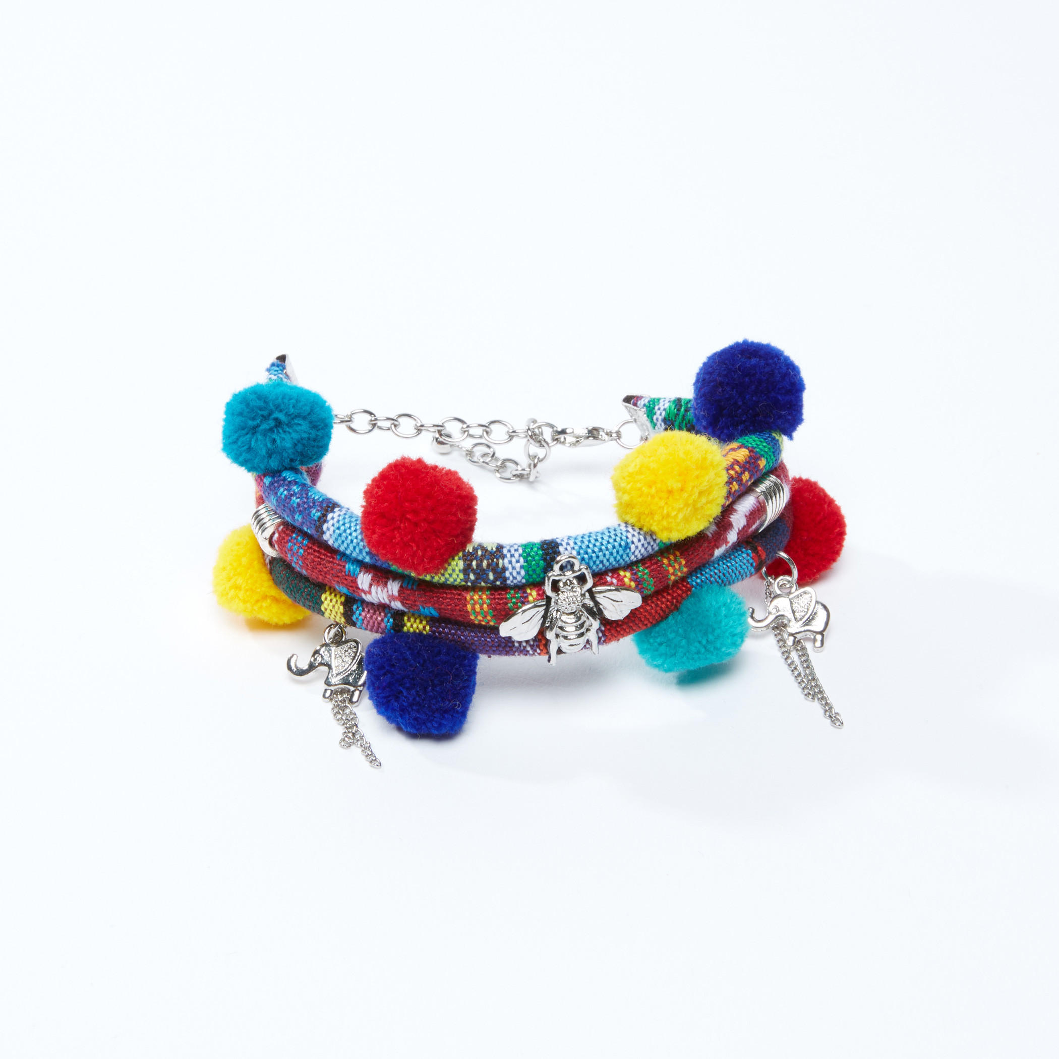 سوار مزيّن بكرات بوم بوم ومشبك إغلاق-women-watchesandjewellery-jewellery-banglesandbracelets-image-1