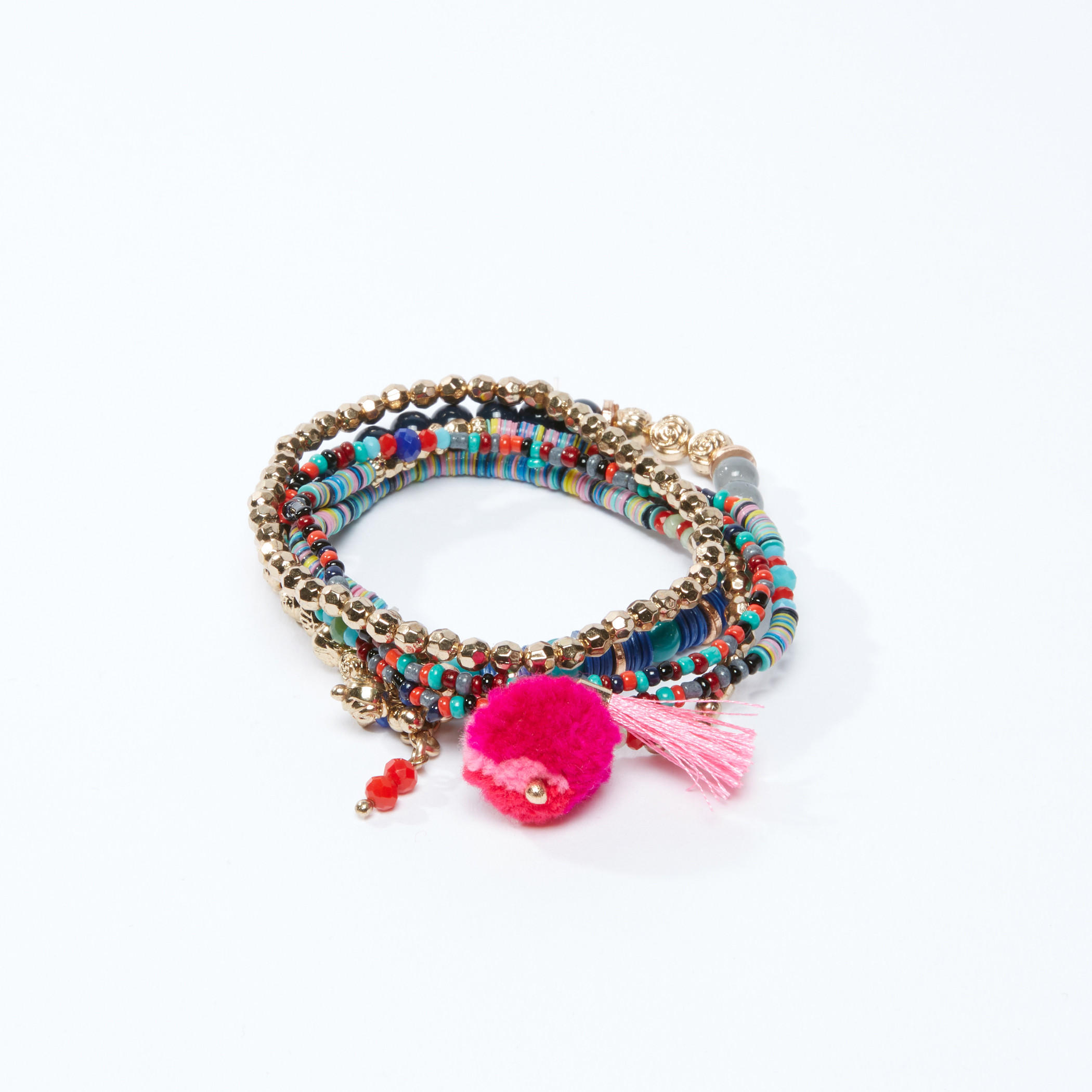 أساور مزيّنة متنوعة - طقم من 5 قطع-women-watchesandjewellery-jewellery-banglesandbracelets-image-1