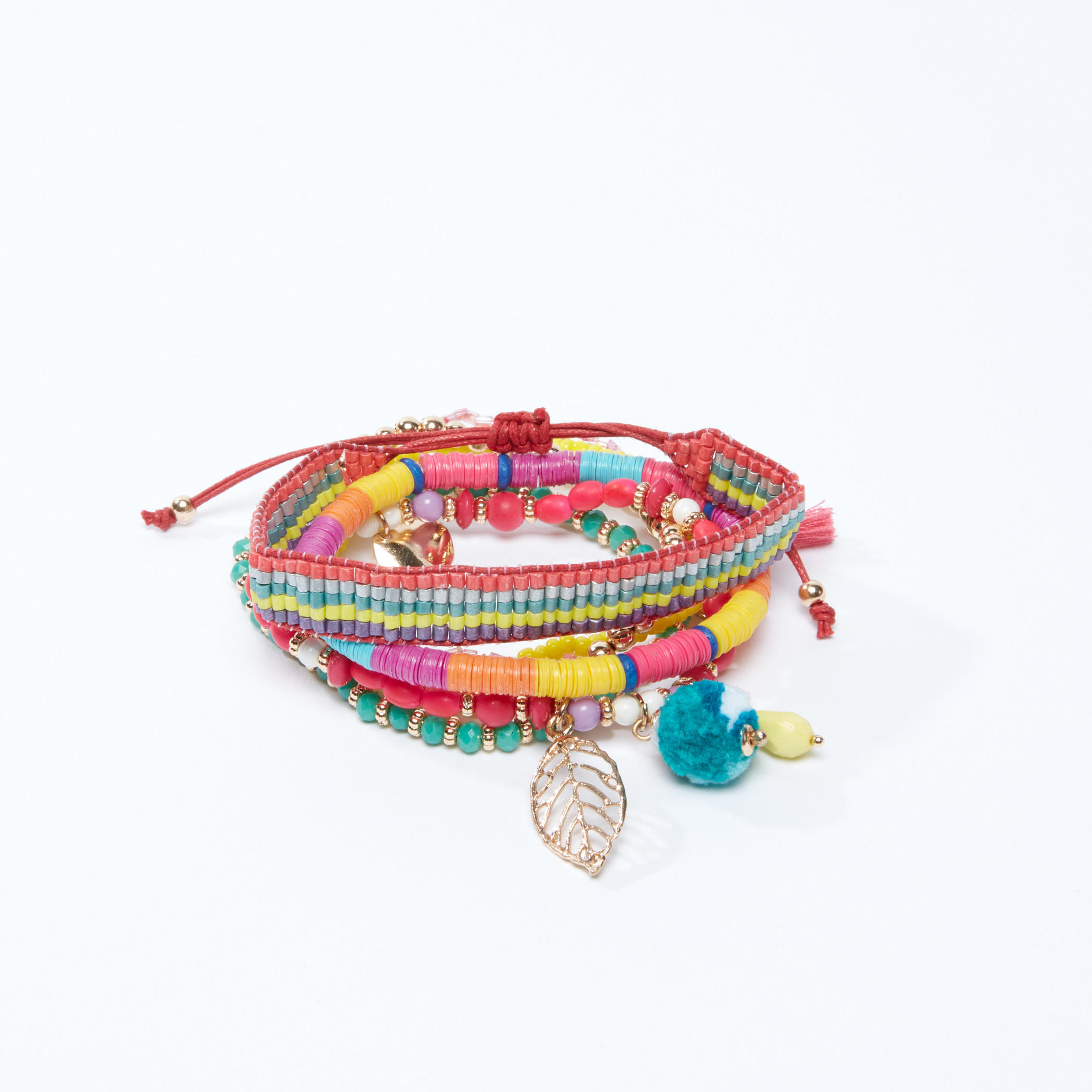 أساور خرز متنوعة - طقم من 7 قطع-women-watchesandjewellery-jewellery-banglesandbracelets-image-1