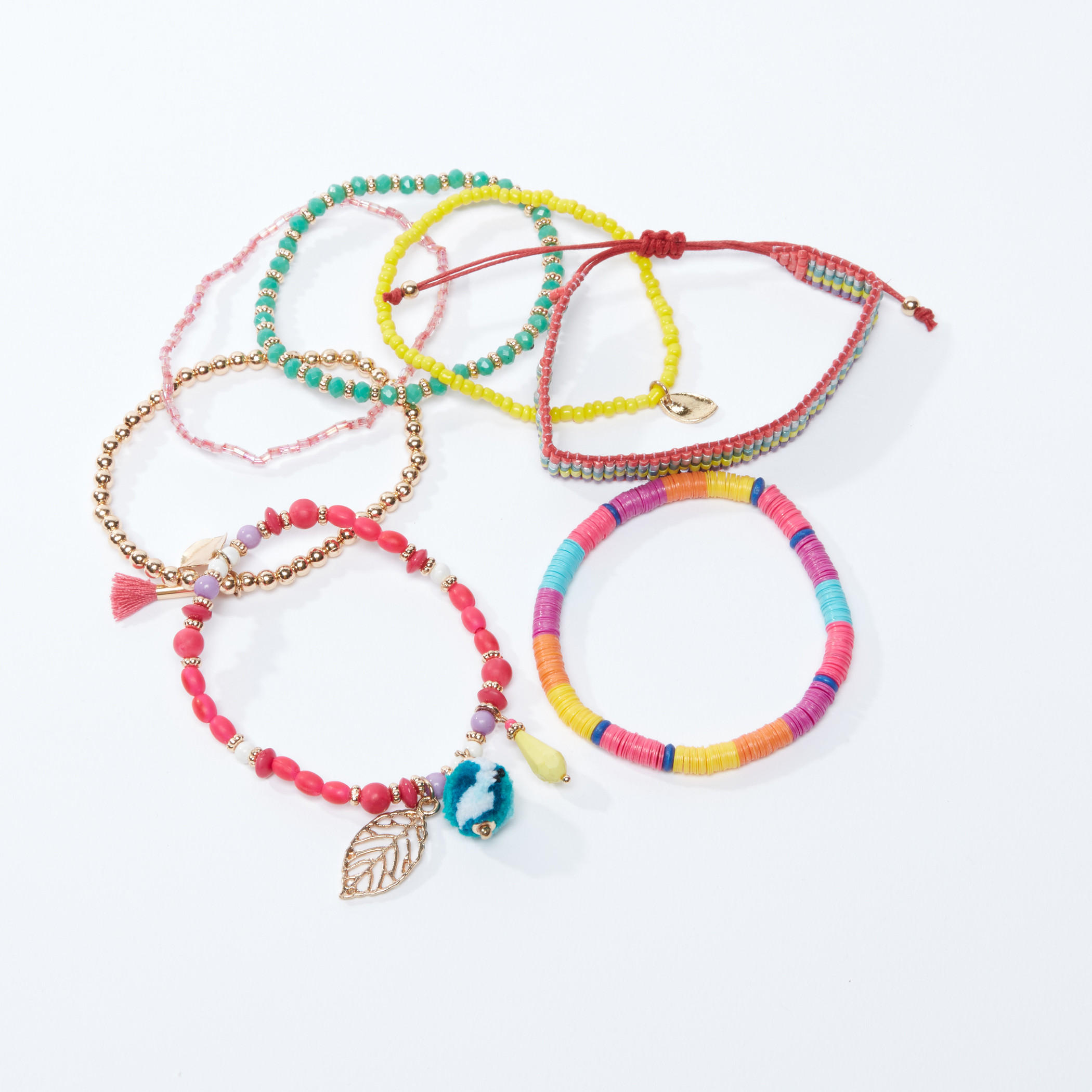 أساور خرز متنوعة - طقم من 7 قطع-women-watchesandjewellery-jewellery-banglesandbracelets-image-2
