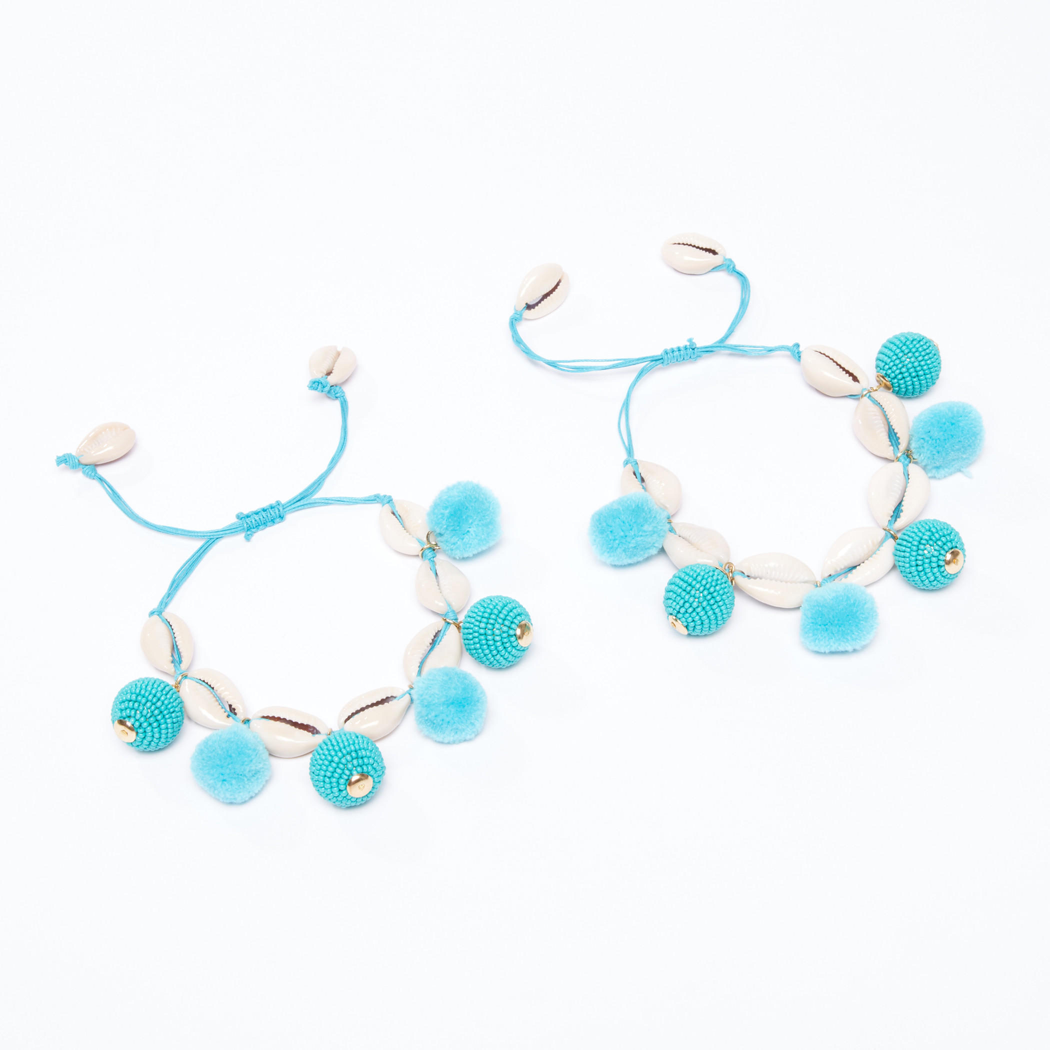 خلخال مزين بكرات بوم بوم - طقم من قطعتين-women-watchesandjewellery-jewellery-anklets-image-1