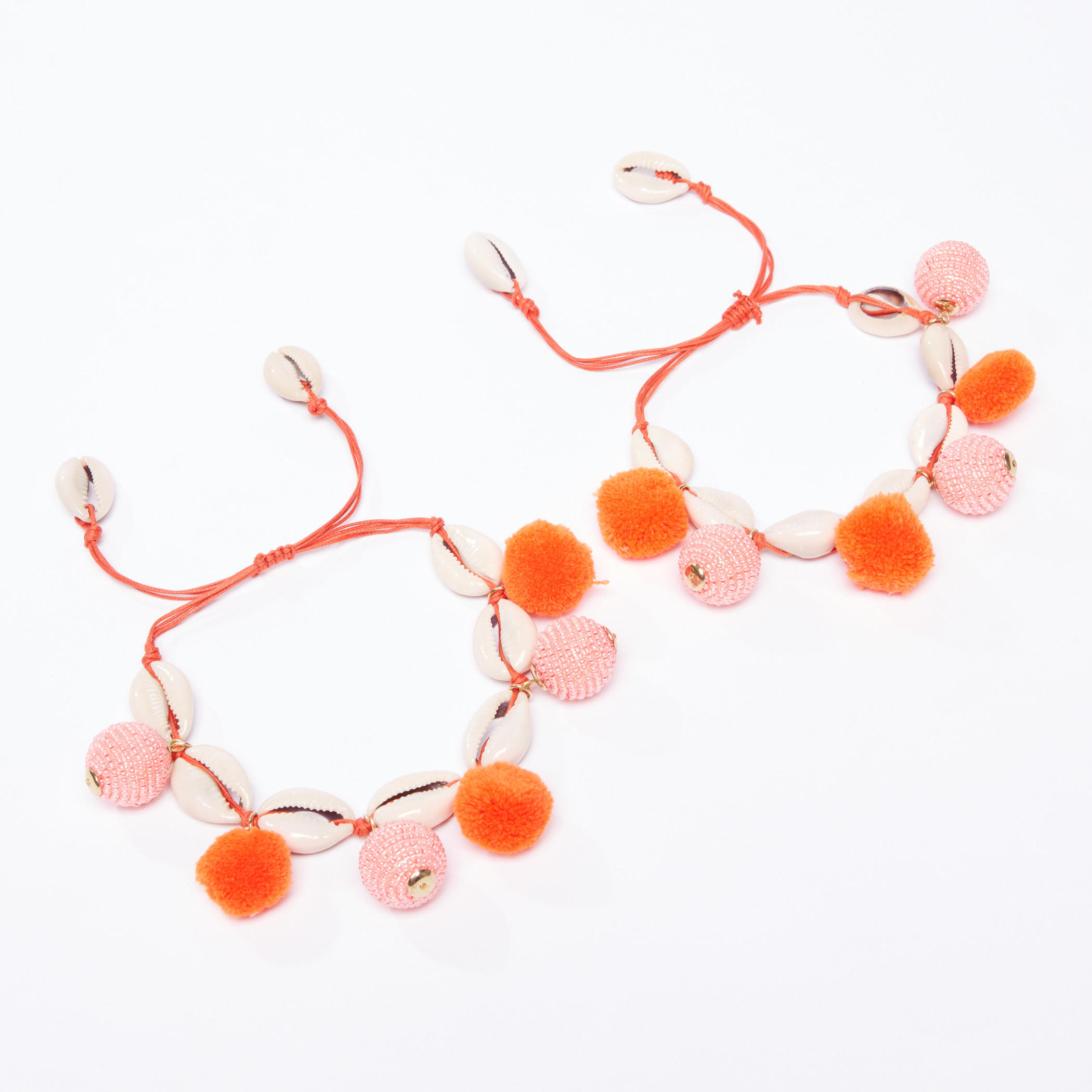 خلخال مزين بكرات بوم بوم - طقم من قطعتين-women-watchesandjewellery-jewellery-anklets-image-1