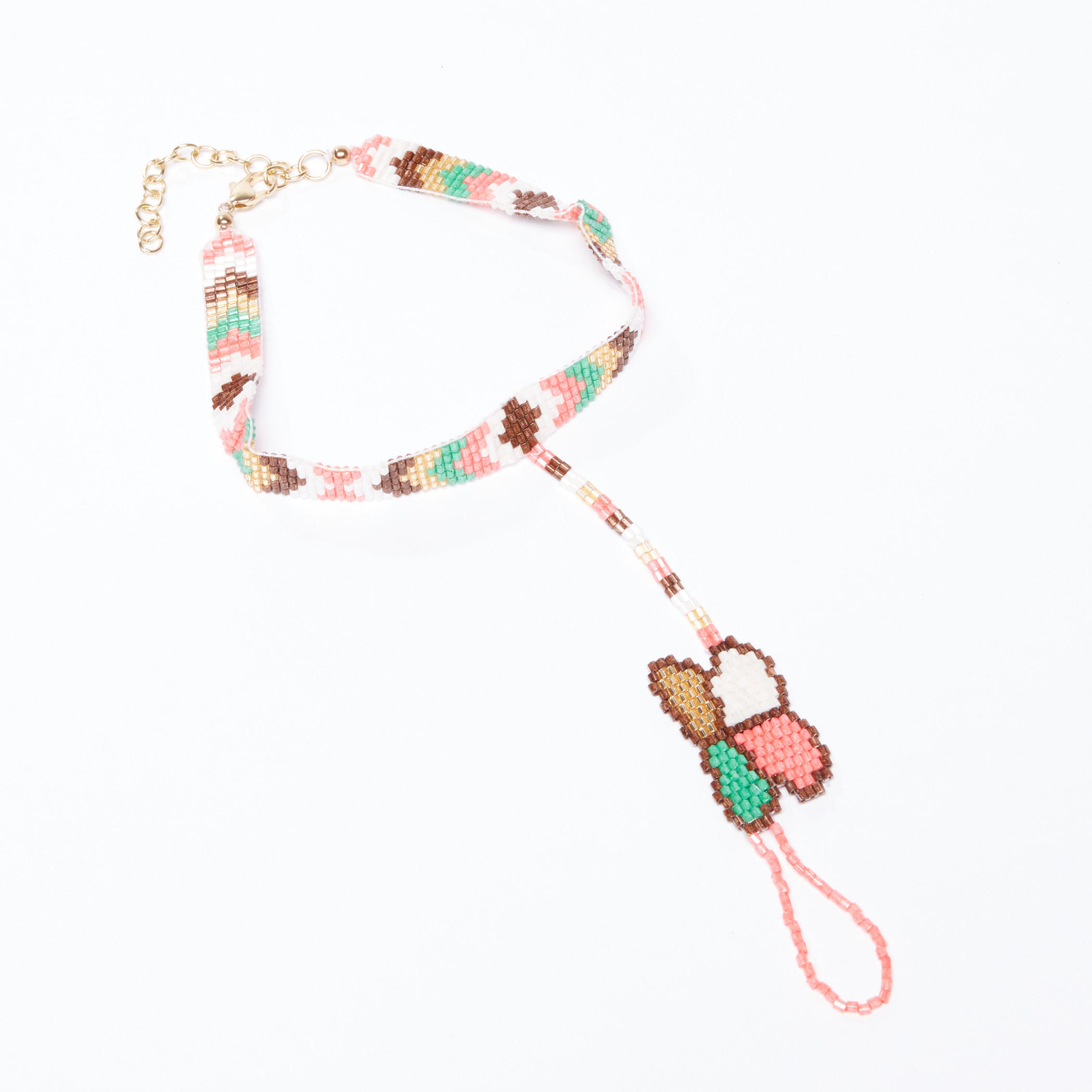 خلخال مزين بالخرز بحزام إصبع ومشبك إغلاق-women-watchesandjewellery-jewellery-anklets-image-1