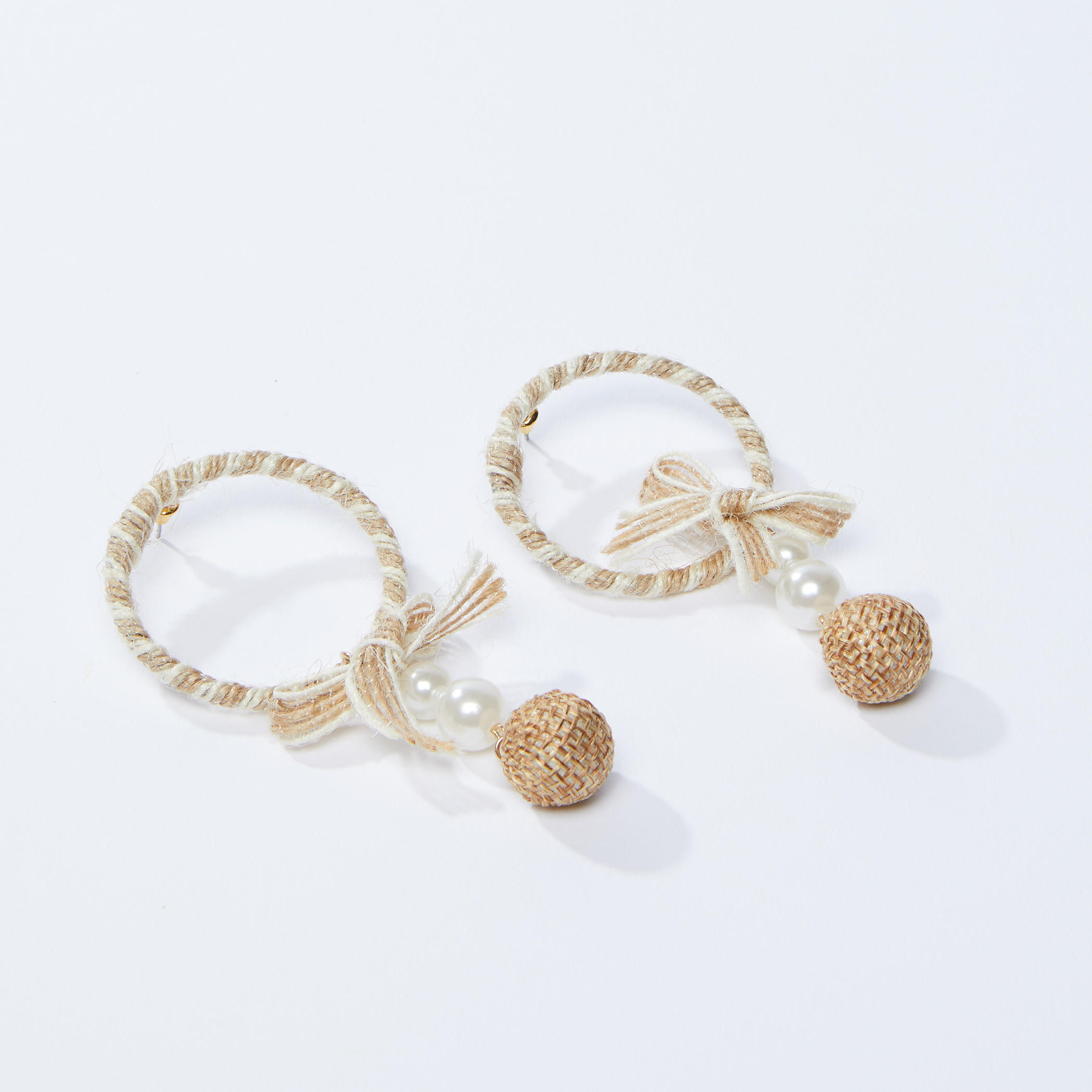 Thread Detail Round Dangler Earrings-women-watchesandjewellery-jewellery-earrings-image-1