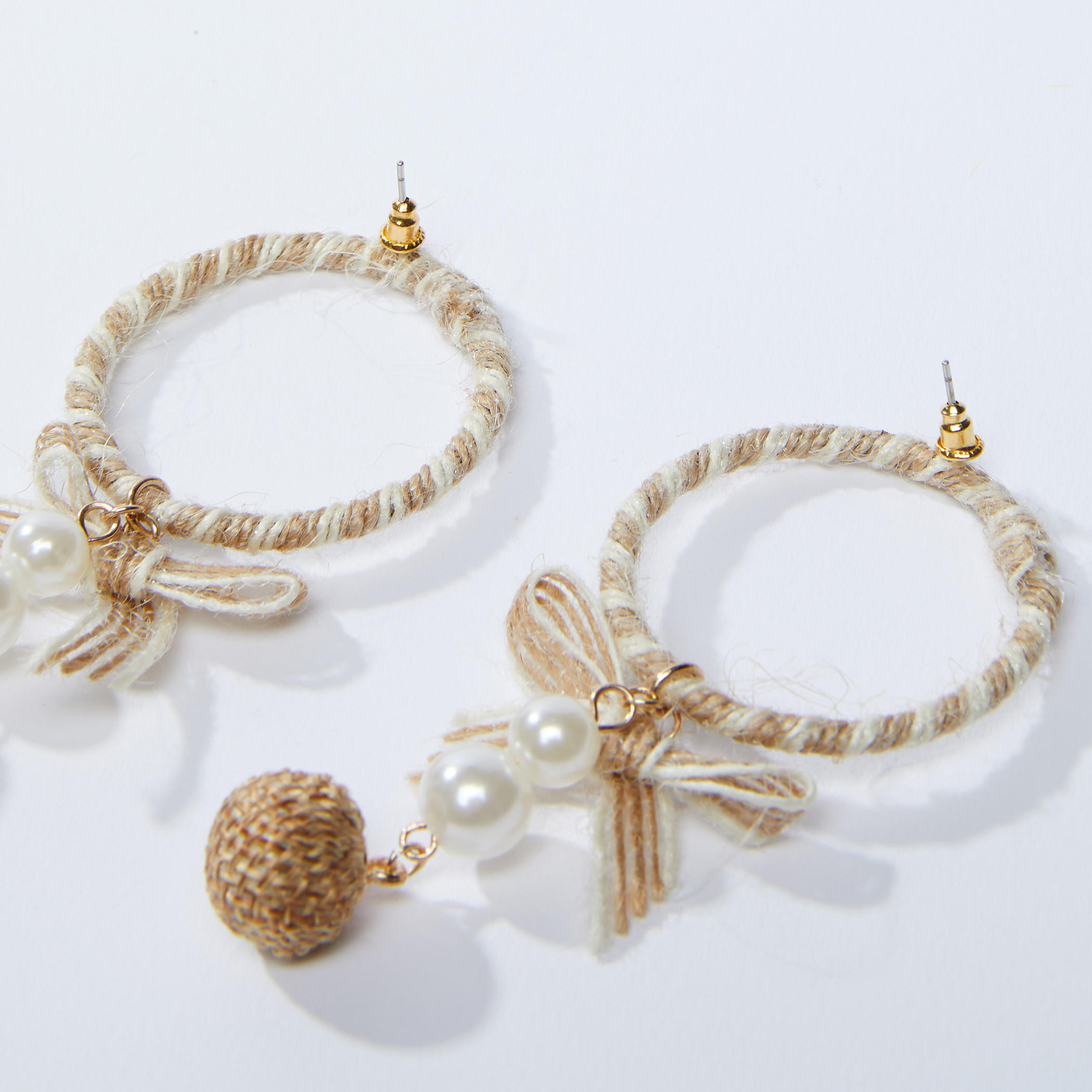 Thread Detail Round Dangler Earrings-women-watchesandjewellery-jewellery-earrings-image-2