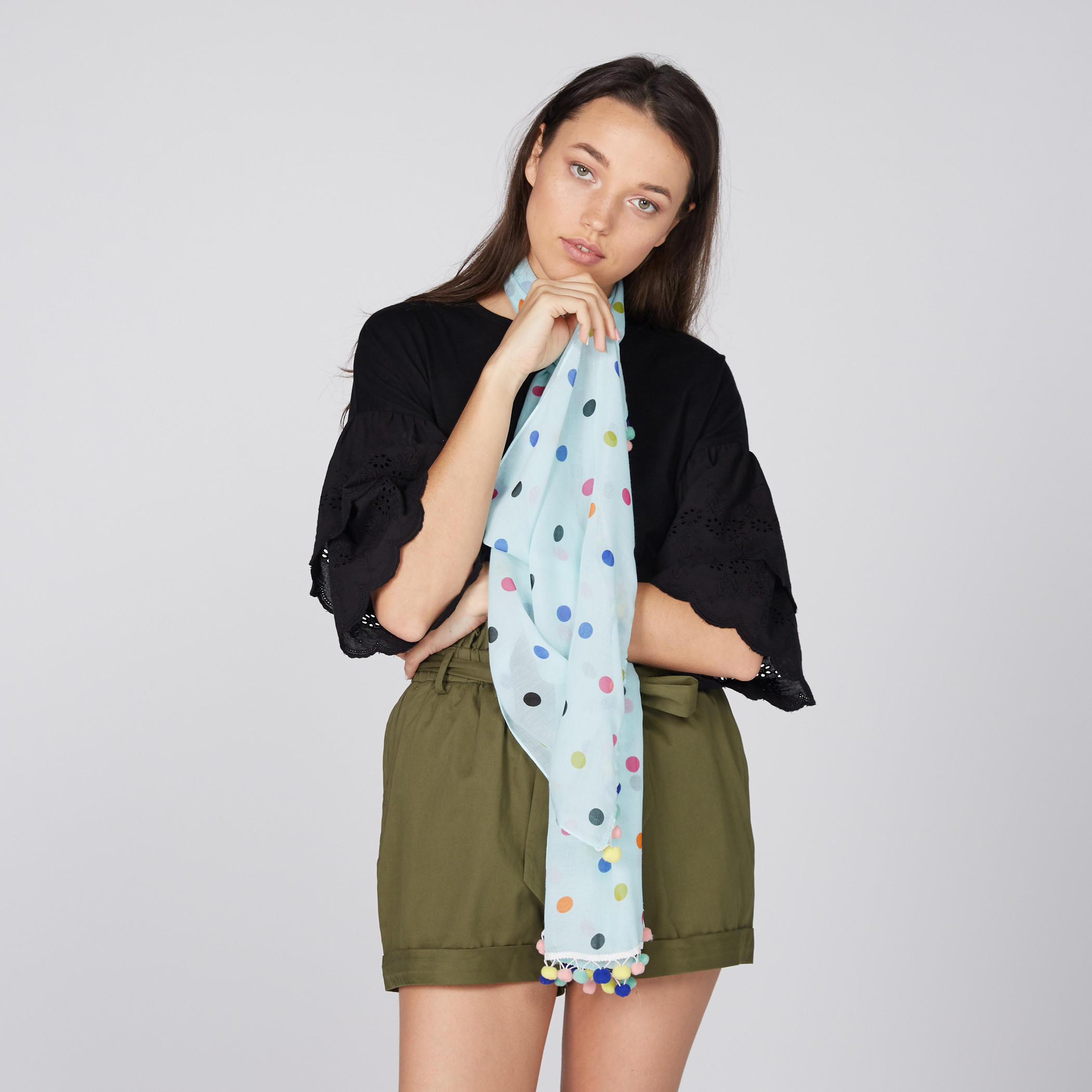 وشاح مزيّن بكريات ناعمة-women-clothingaccessories-scarves-image-1
