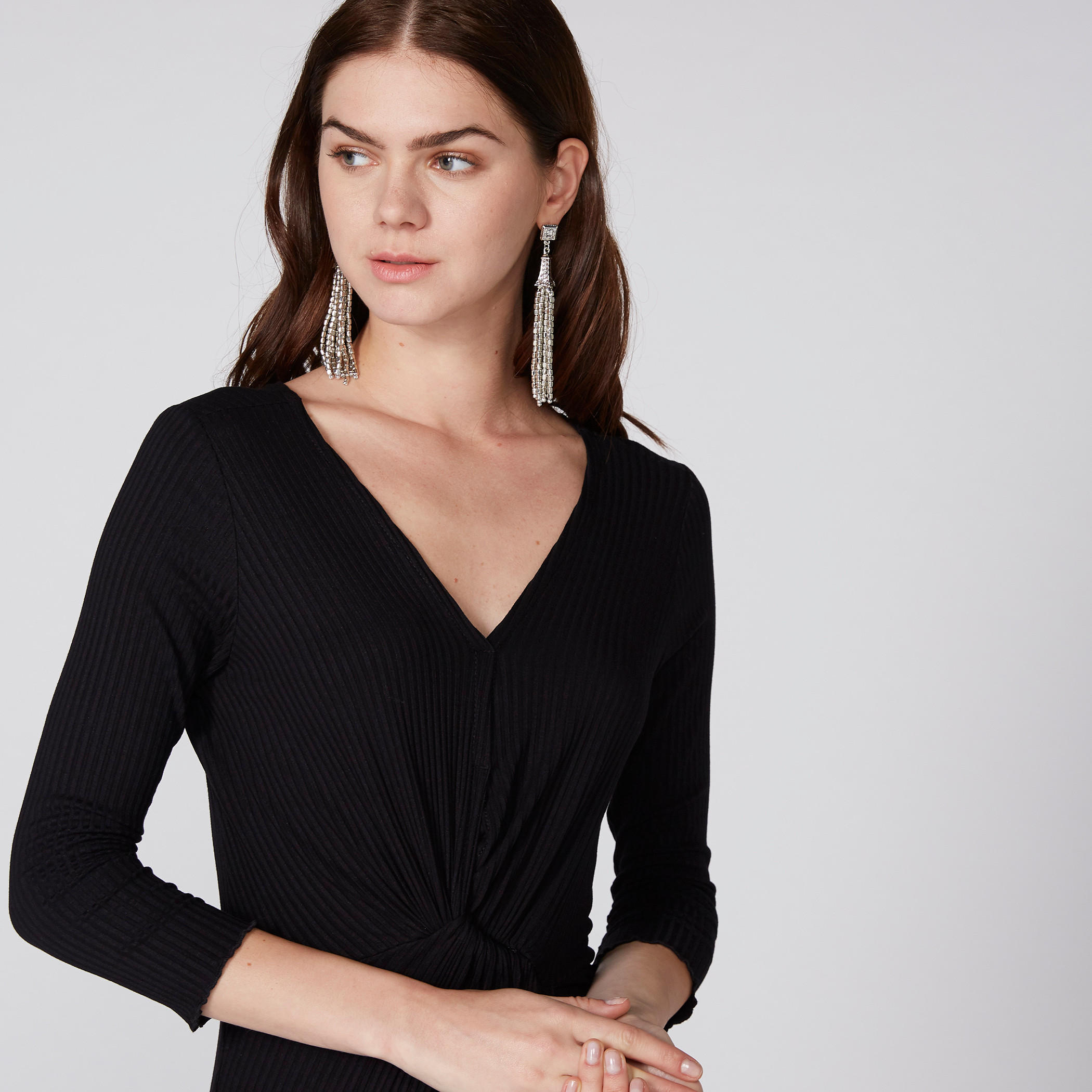 Studded Earrings with Tassels and Push Back Closure-women-watchesandjewellery-jewellery-earrings-image-2