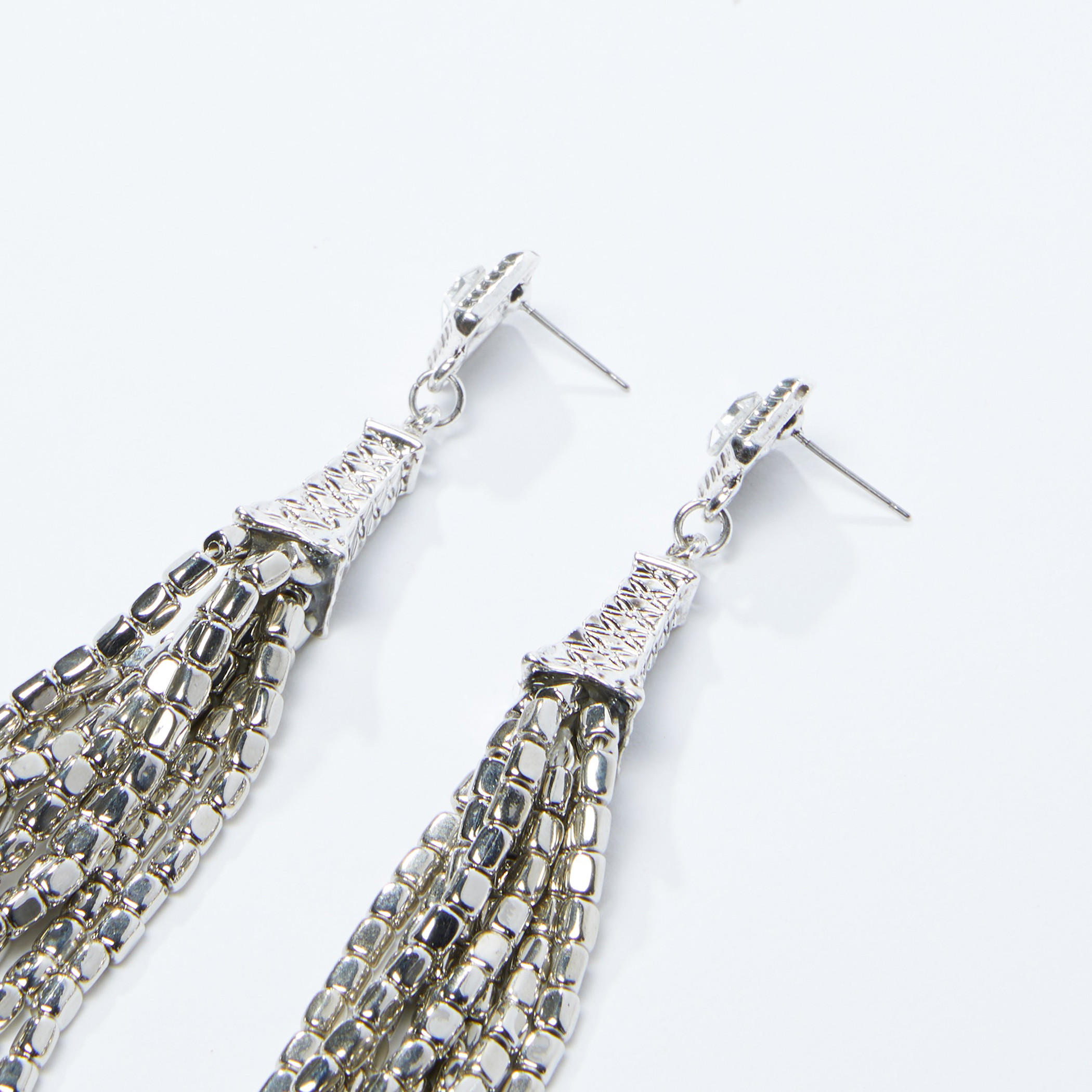 Studded Earrings with Tassels and Push Back Closure-women-watchesandjewellery-jewellery-earrings-image-3