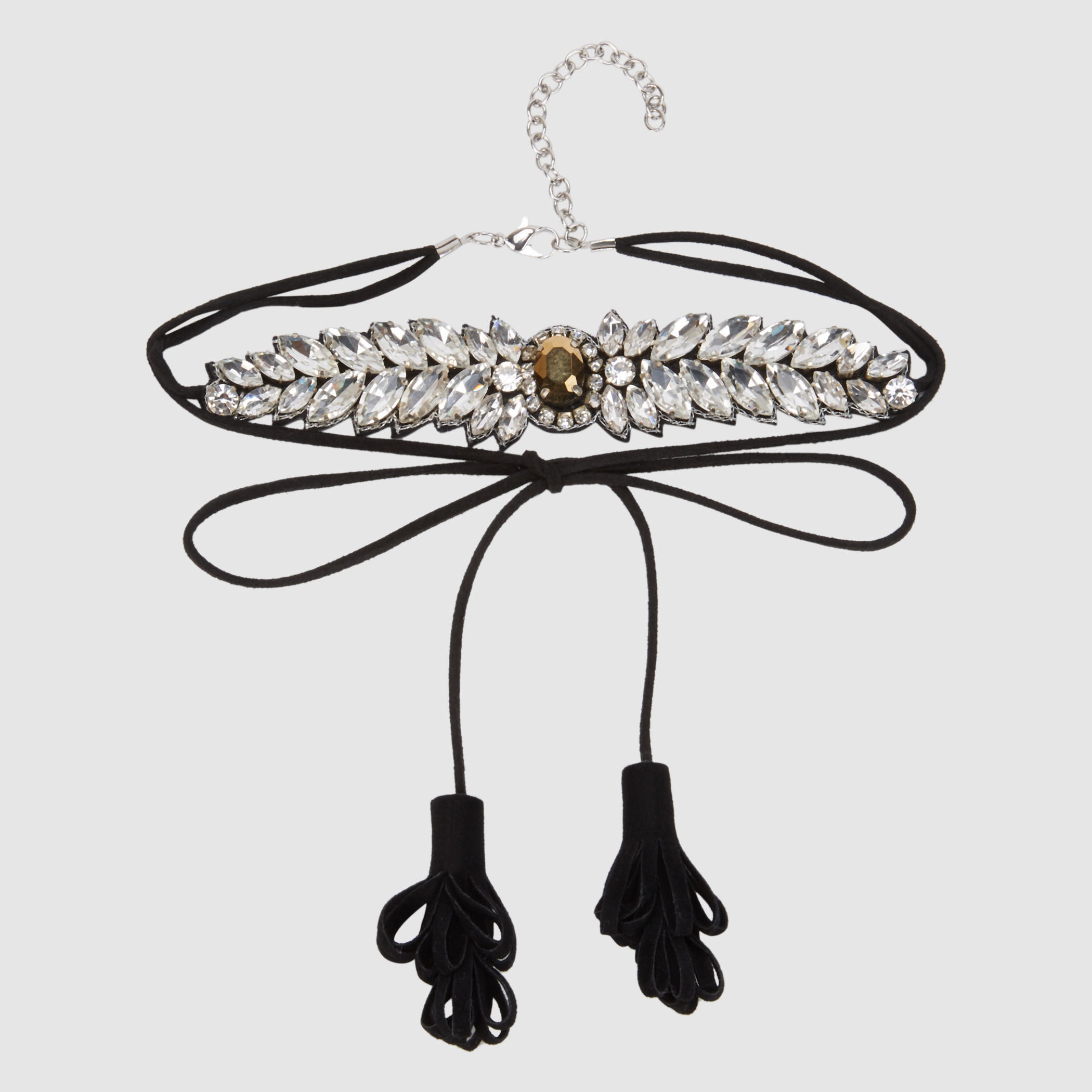 قلادة طوق مرصّعة ومزيّنة بشرّابات مع مشبك إغلاق-women-watchesandjewellery-jewellery-necklacesandpendants-image-1