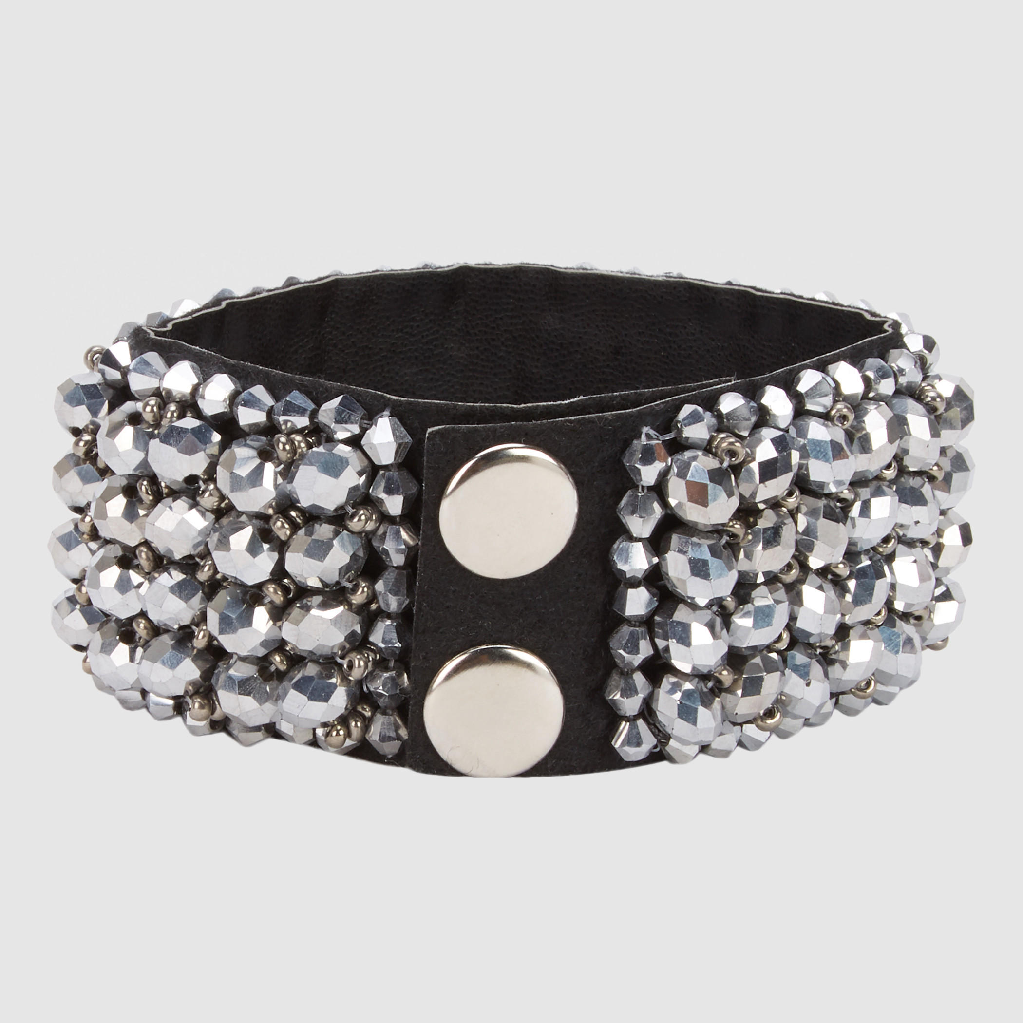 Studded Cuffed Band with Press Button Closure-women-watchesandjewellery-jewellery-banglesandbracelets-image-2