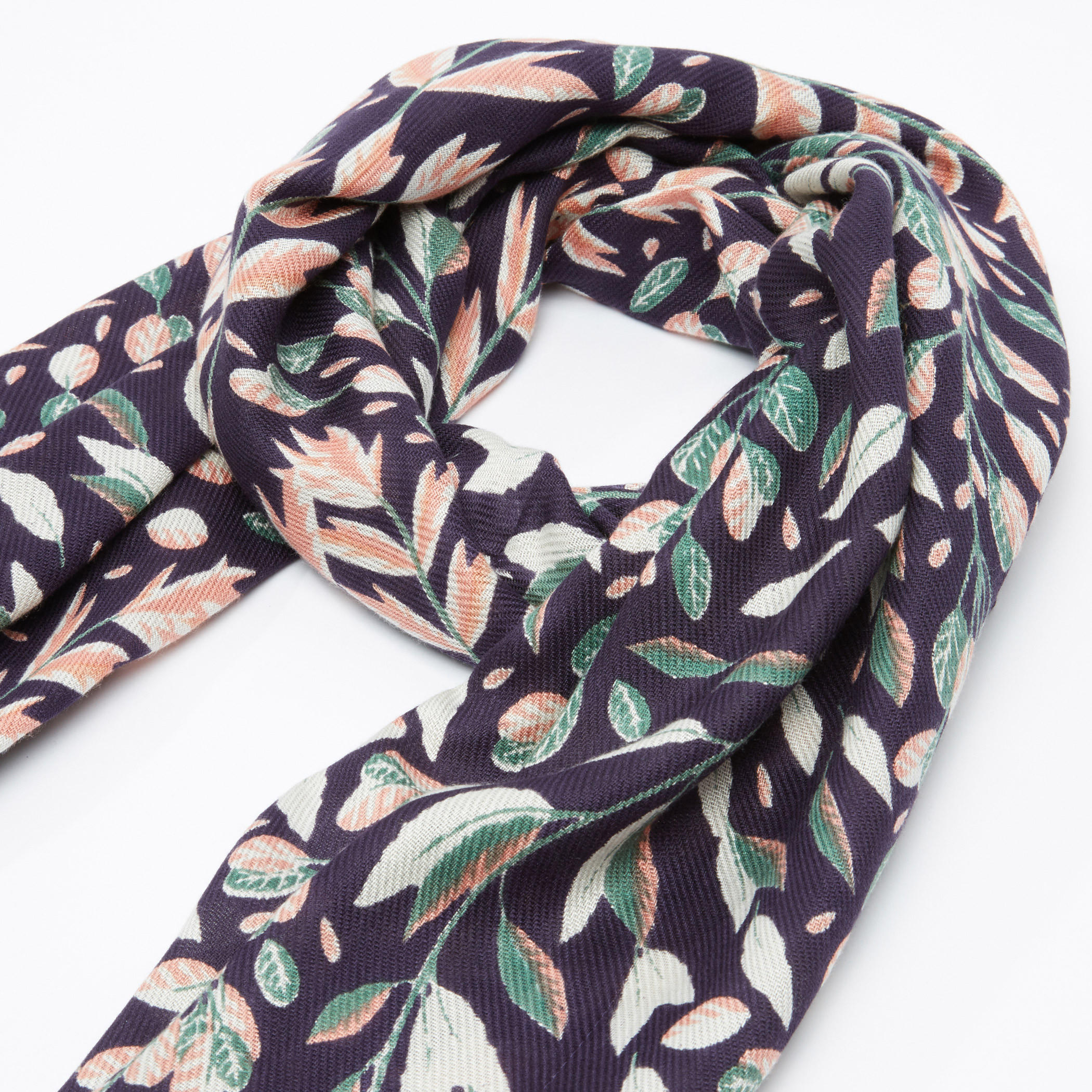 Printed Rectangular Scarf with Ribbed Texture and Fringes-women-clothingaccessories-scarves-image-1