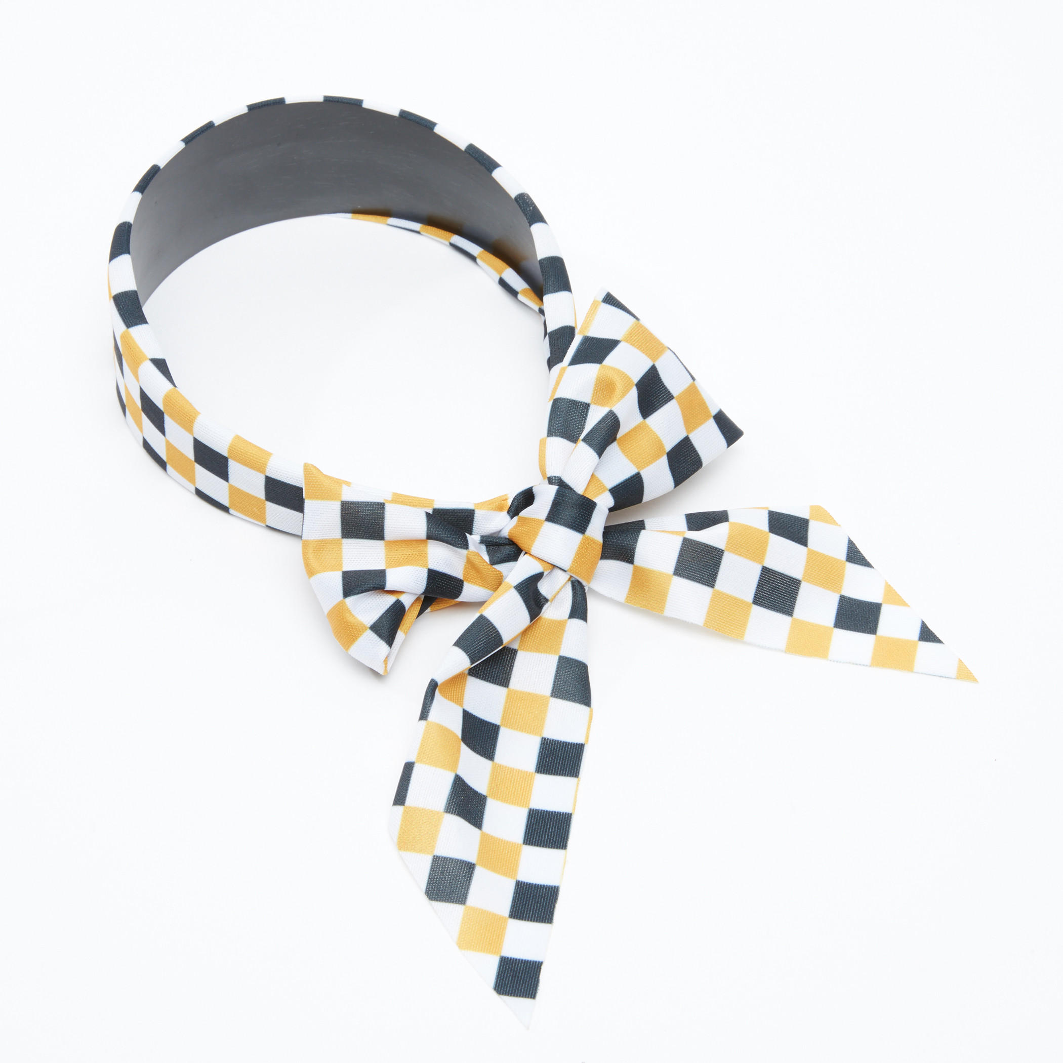 Chequered Hairband with Tie-Up-women-hairaccessories-image-1