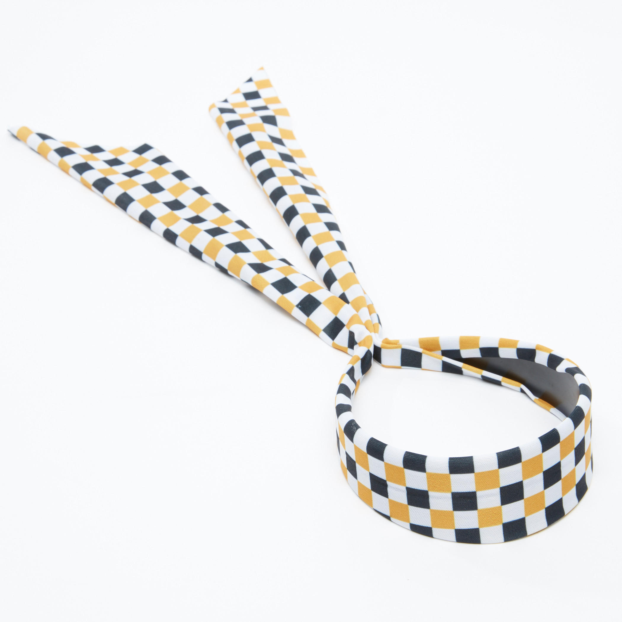 Chequered Hairband with Tie-Up-women-hairaccessories-image-2
