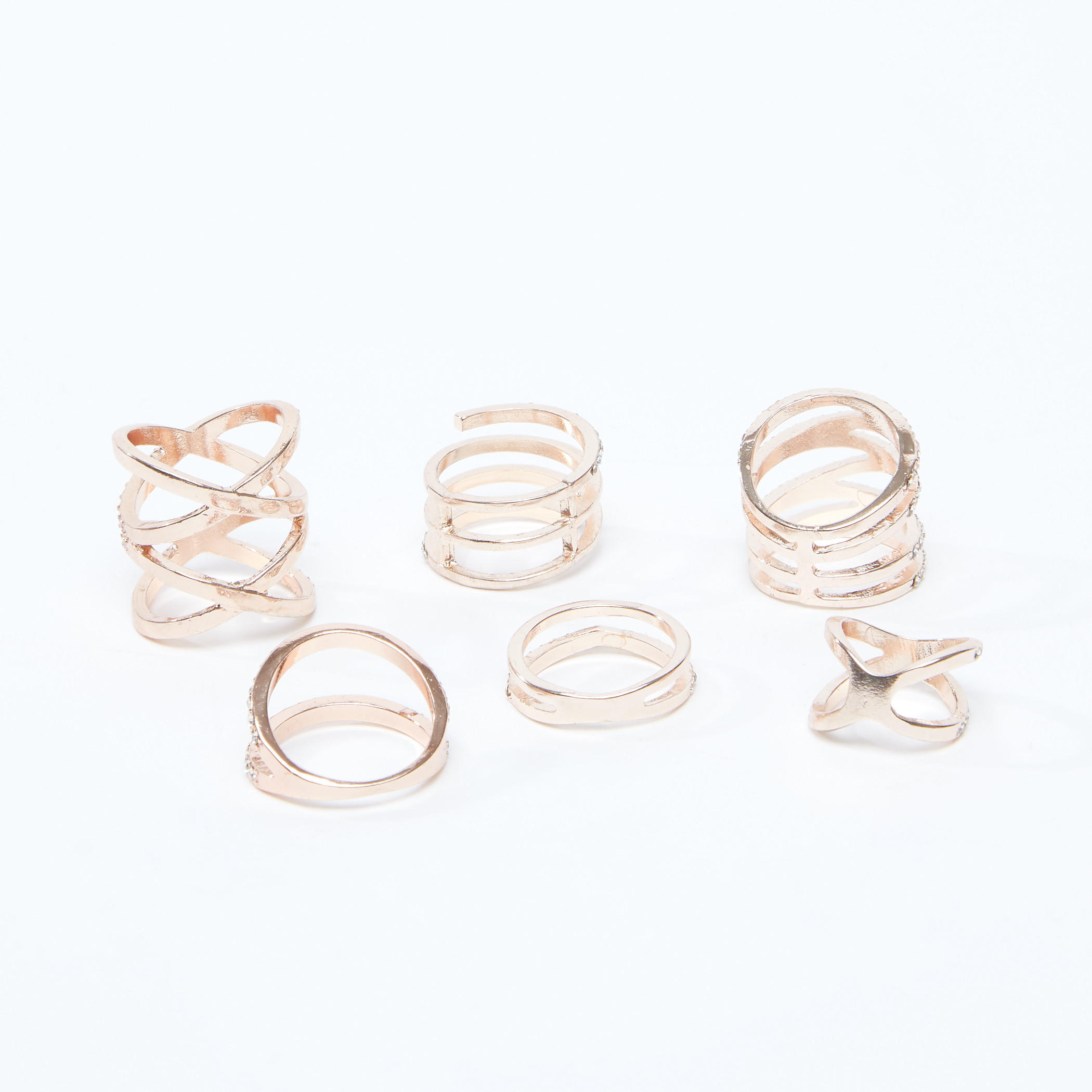 خاتم مرصع كريستال - طقم من 6 قطع-women-watchesandjewellery-jewellery-rings-image-3