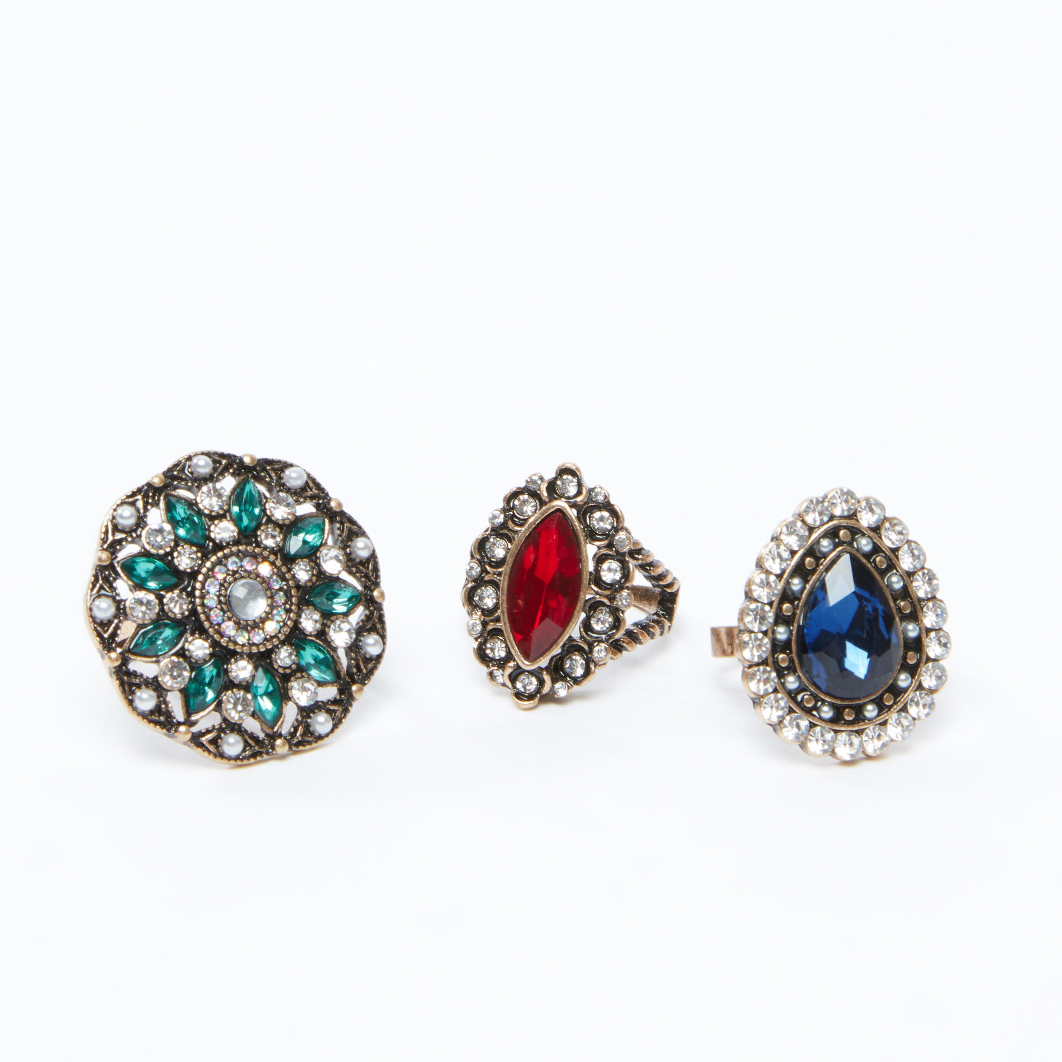 خواتم مرصعة - طقم من 3 قطع-women-watchesandjewellery-jewellery-rings-image-1