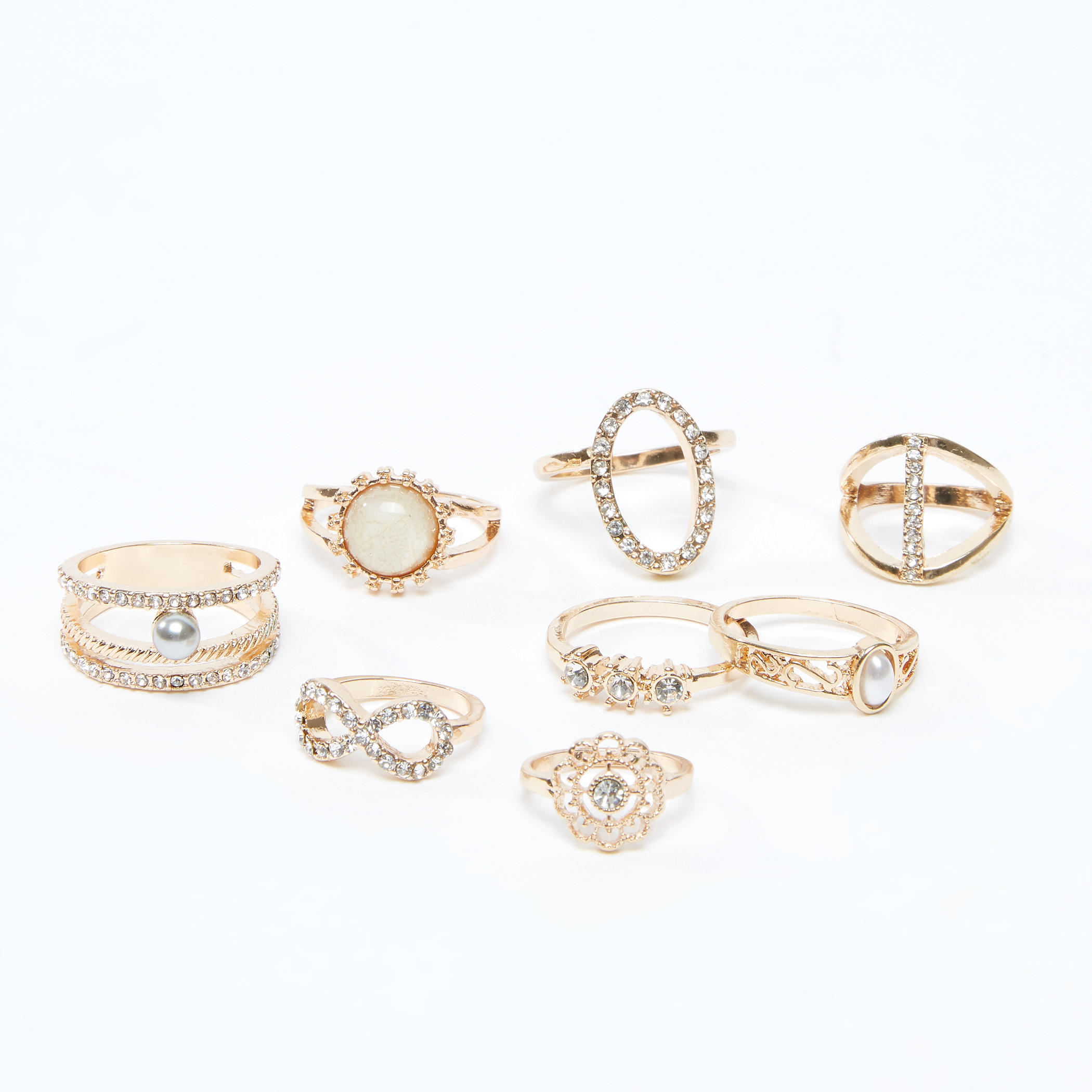 خواتم متنوّعة - طقم من 8 قطع-women-watchesandjewellery-jewellery-rings-image-1