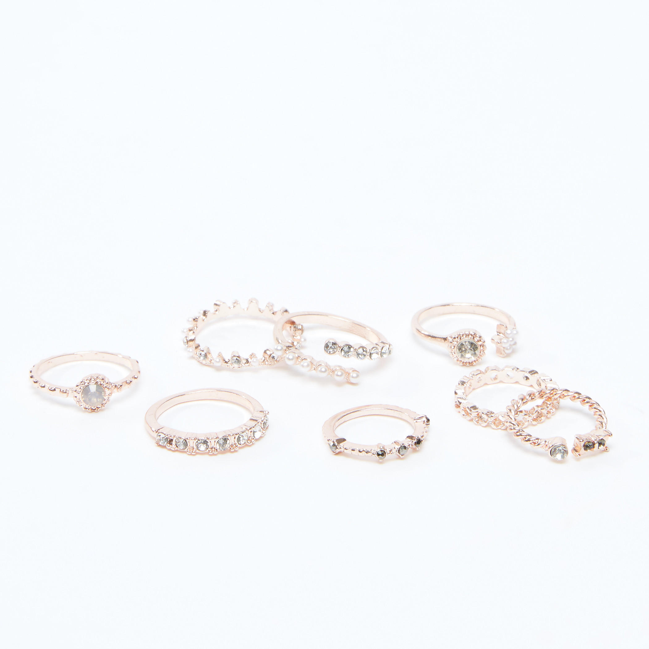 Studded Finger Ring - Set of 8-women-watchesandjewellery-jewellery-rings-image-1