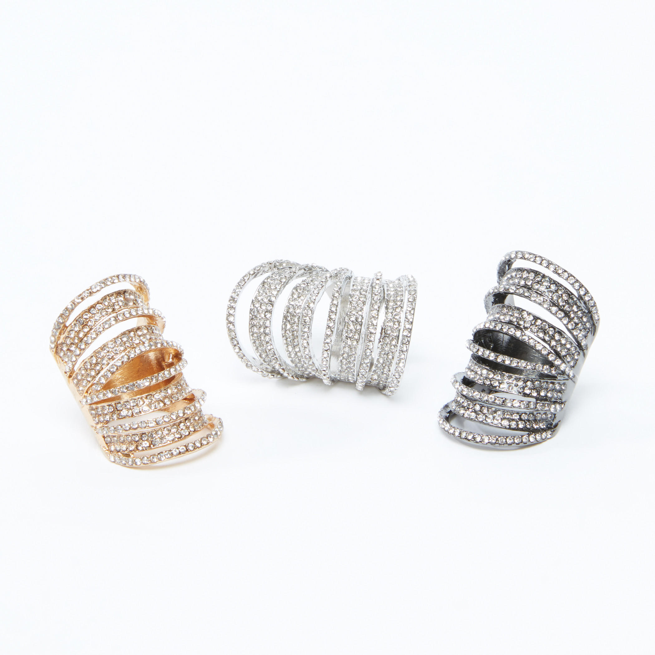 خواتم مرصعة - طقم من 3 قطع-women-watchesandjewellery-jewellery-rings-image-1