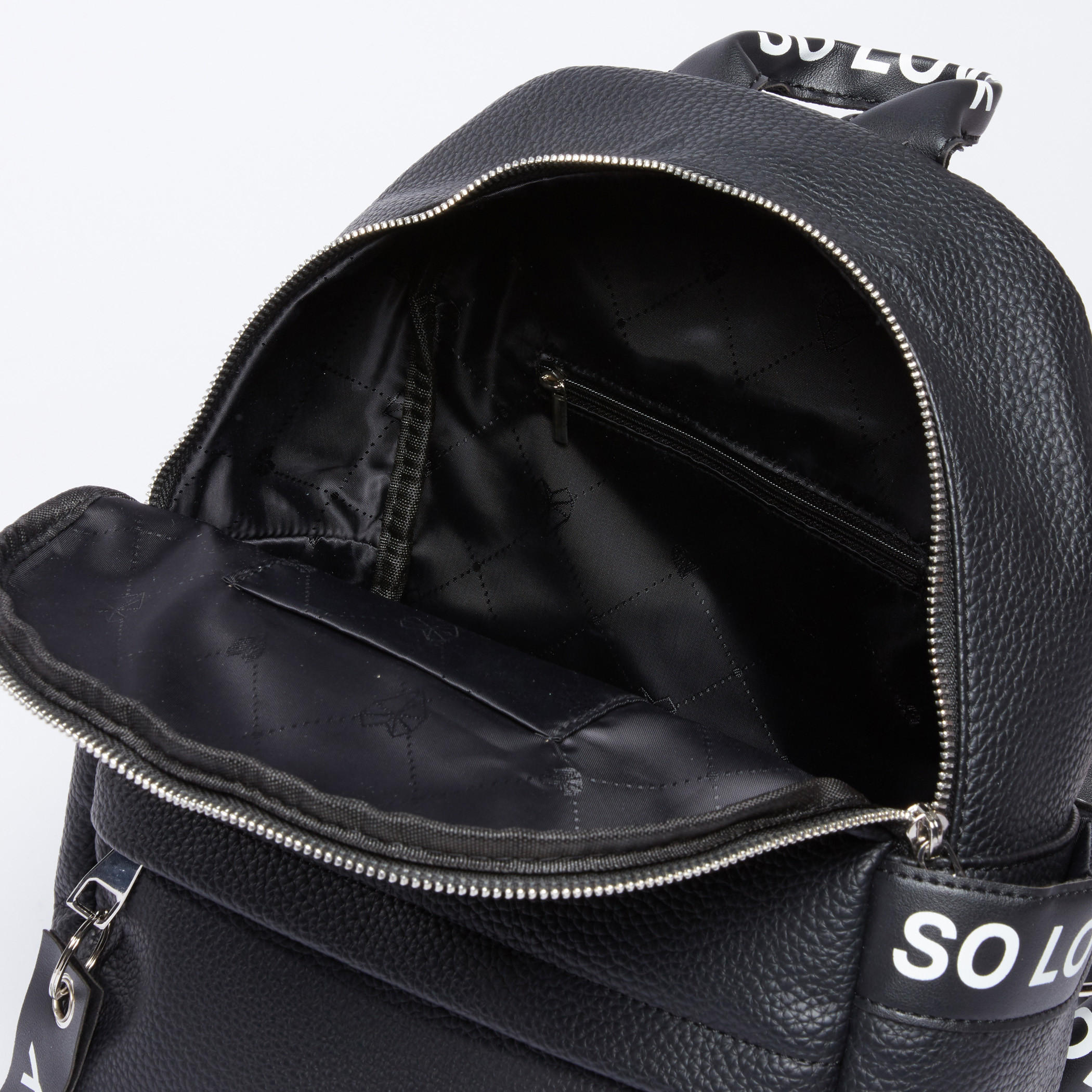 Tape Detail Textured Backpack with Zip Closure and Adjustable Straps-women-bagsandwallets-handbags-image-5