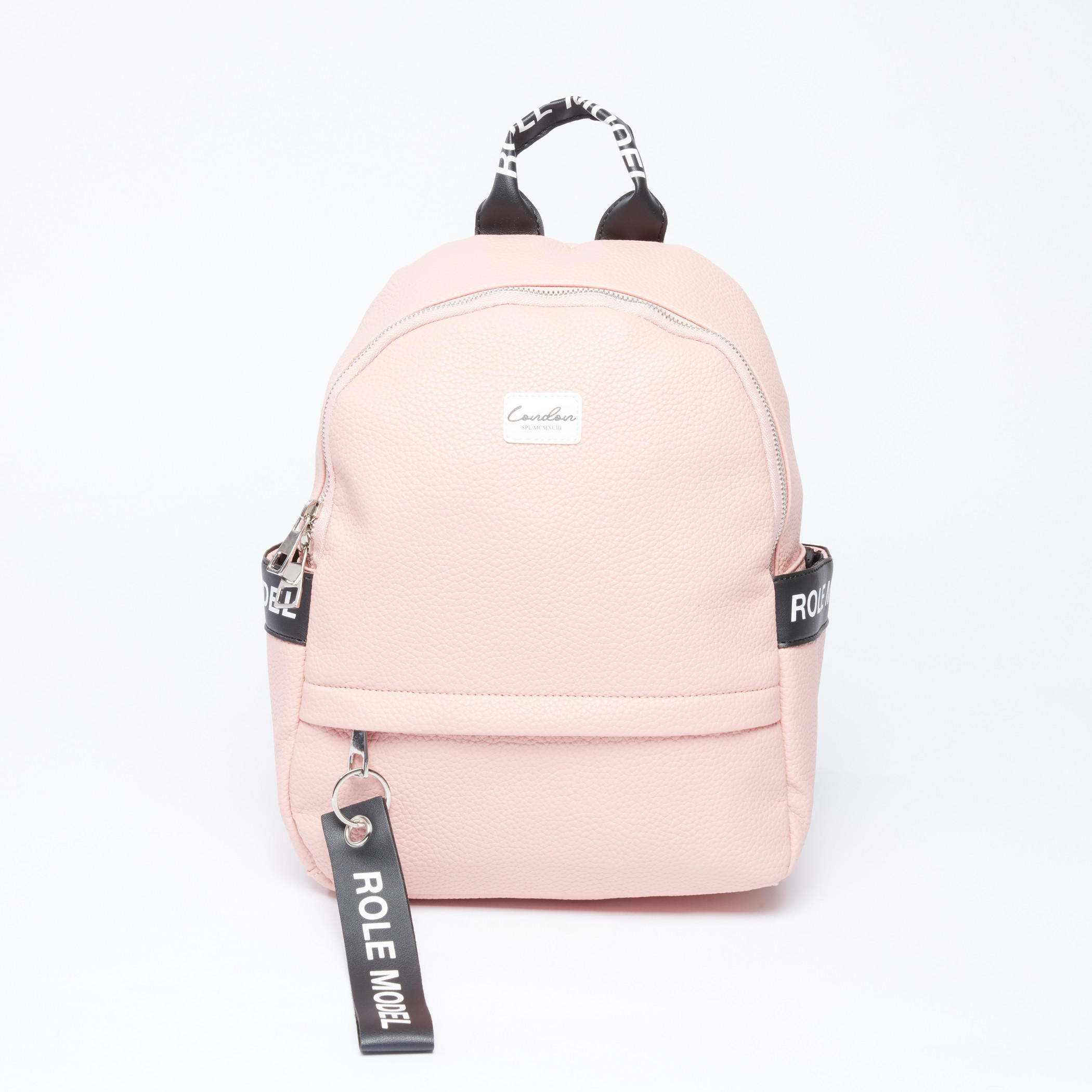 حقيبة ظهر بارزة الملمس بسحاب إغلاق وحمالات قابلة للتعديل-women-bagsandwallets-handbags-image-1