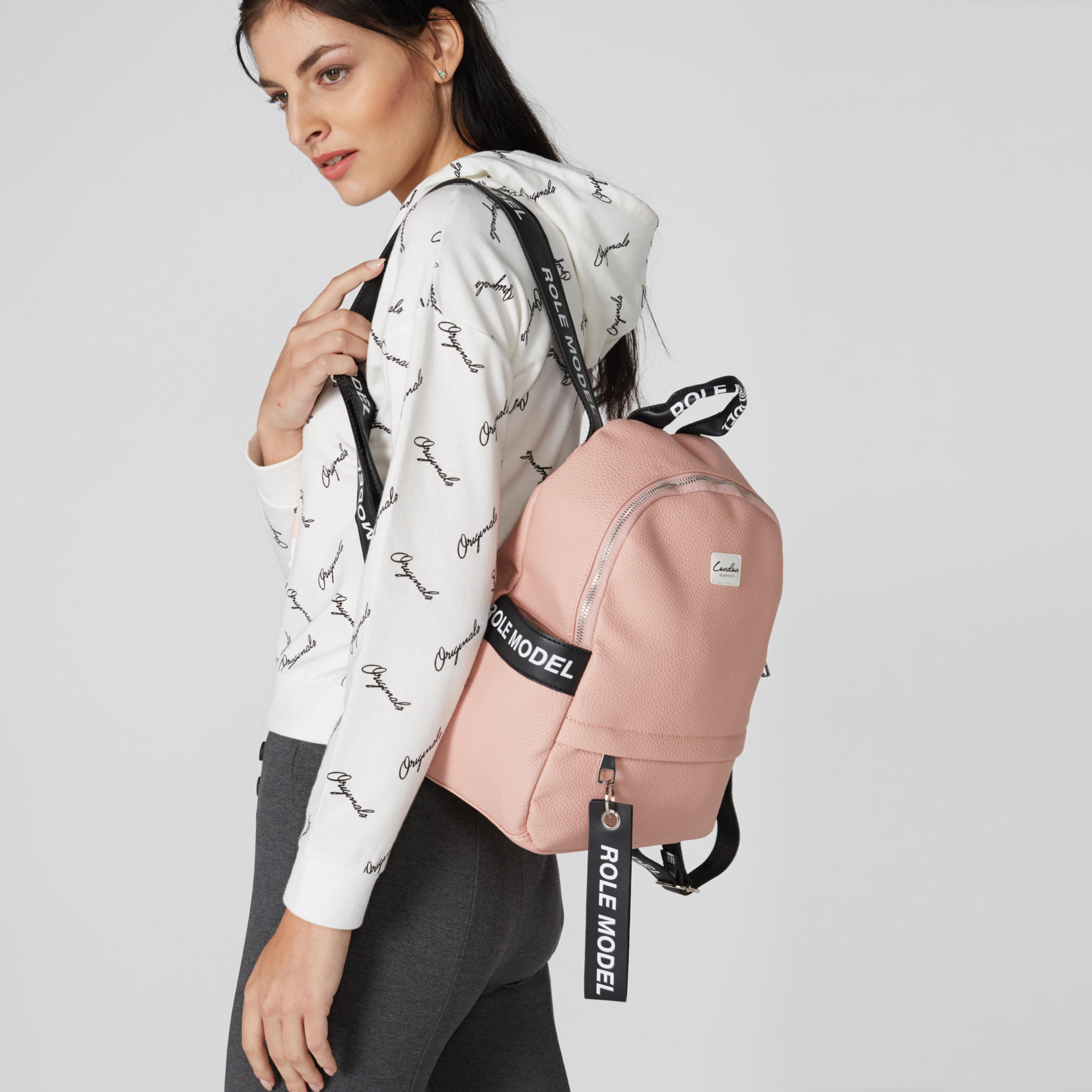 حقيبة ظهر بارزة الملمس بسحاب إغلاق وحمالات قابلة للتعديل-women-bagsandwallets-handbags-image-2