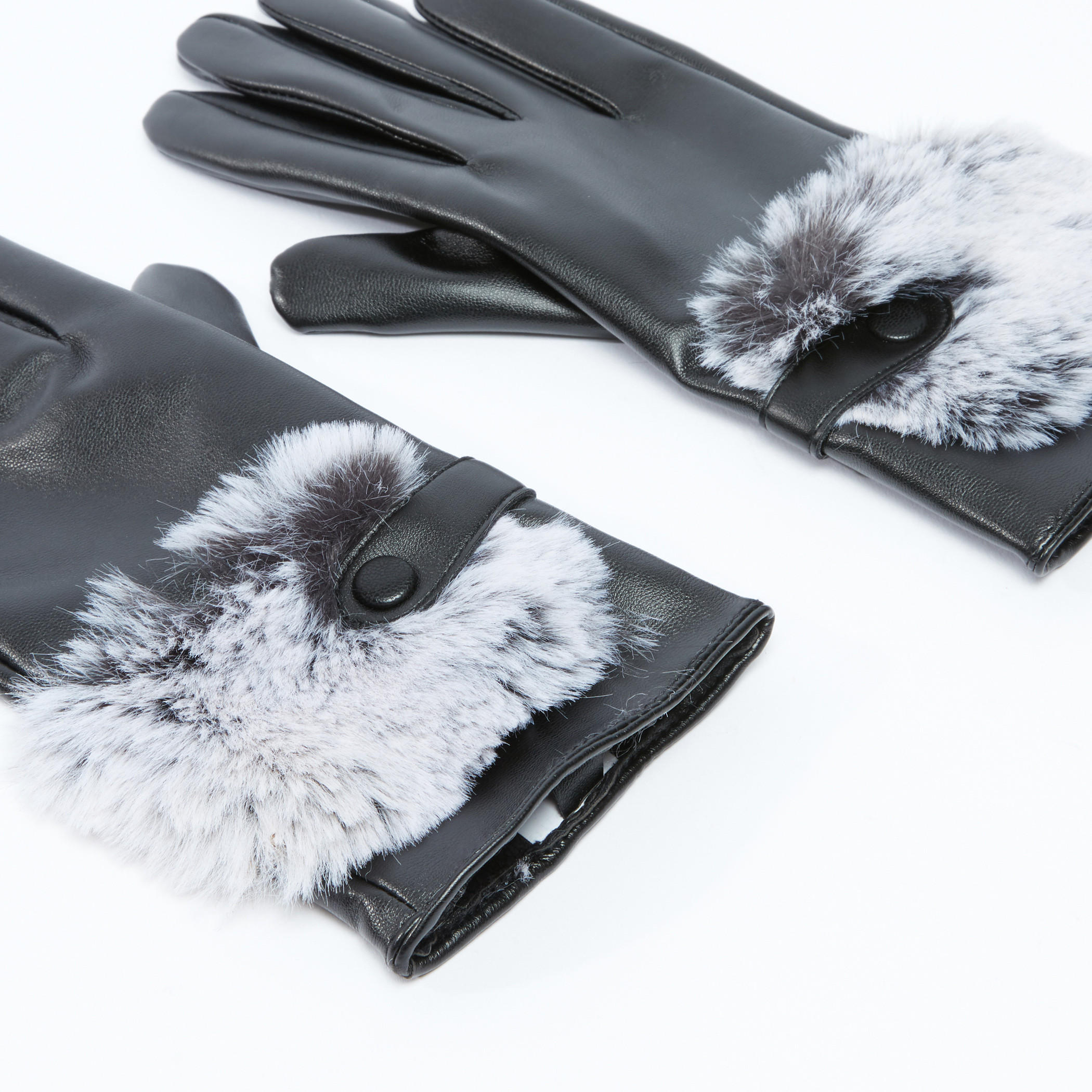 قفازات بتفاصيل قطيفة وزر إغلاق-women-clothingaccessories-gloves-image-2