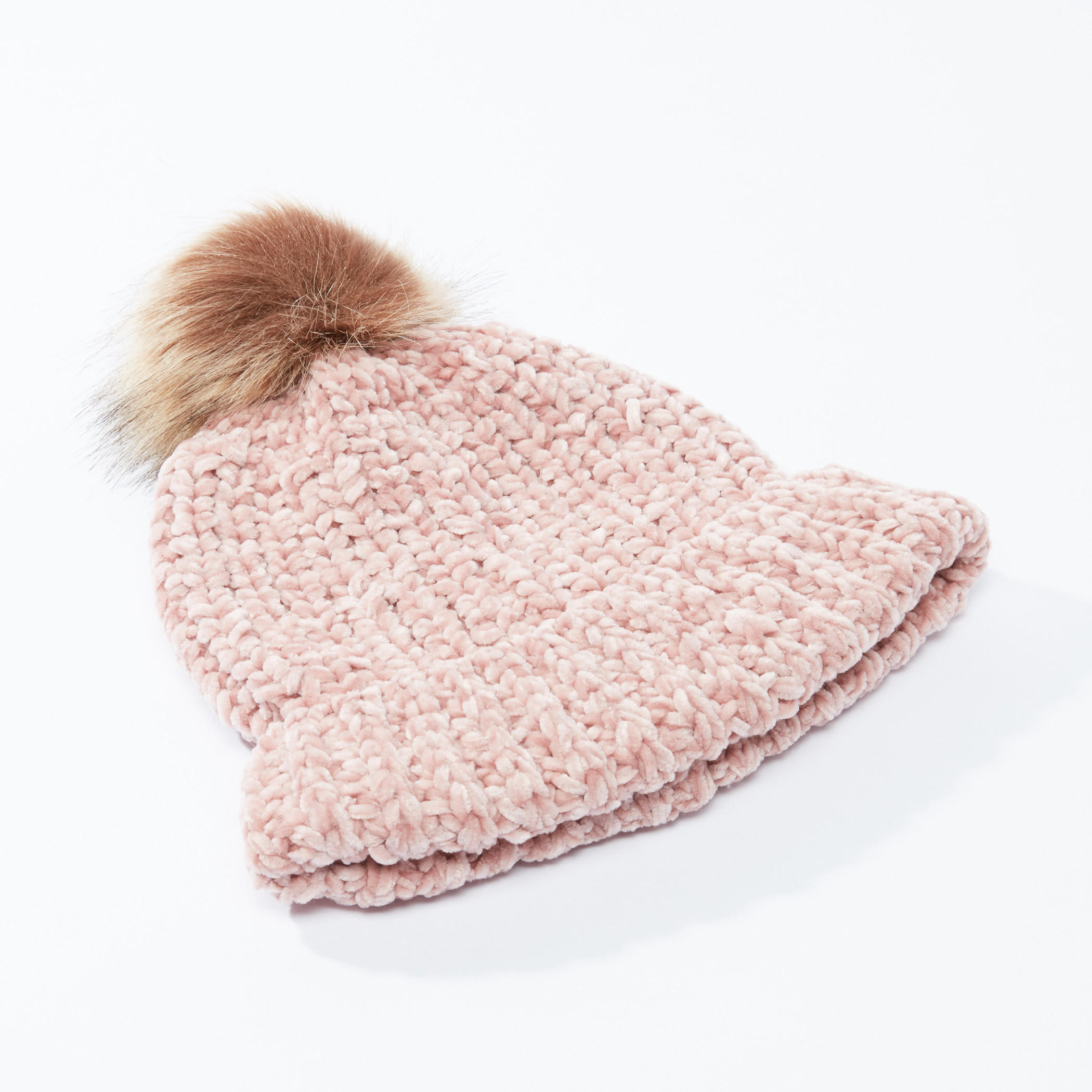 Textured Beanie Cap with Pom-Pom Detail-women-clothingaccessories-capsandhats-image-1