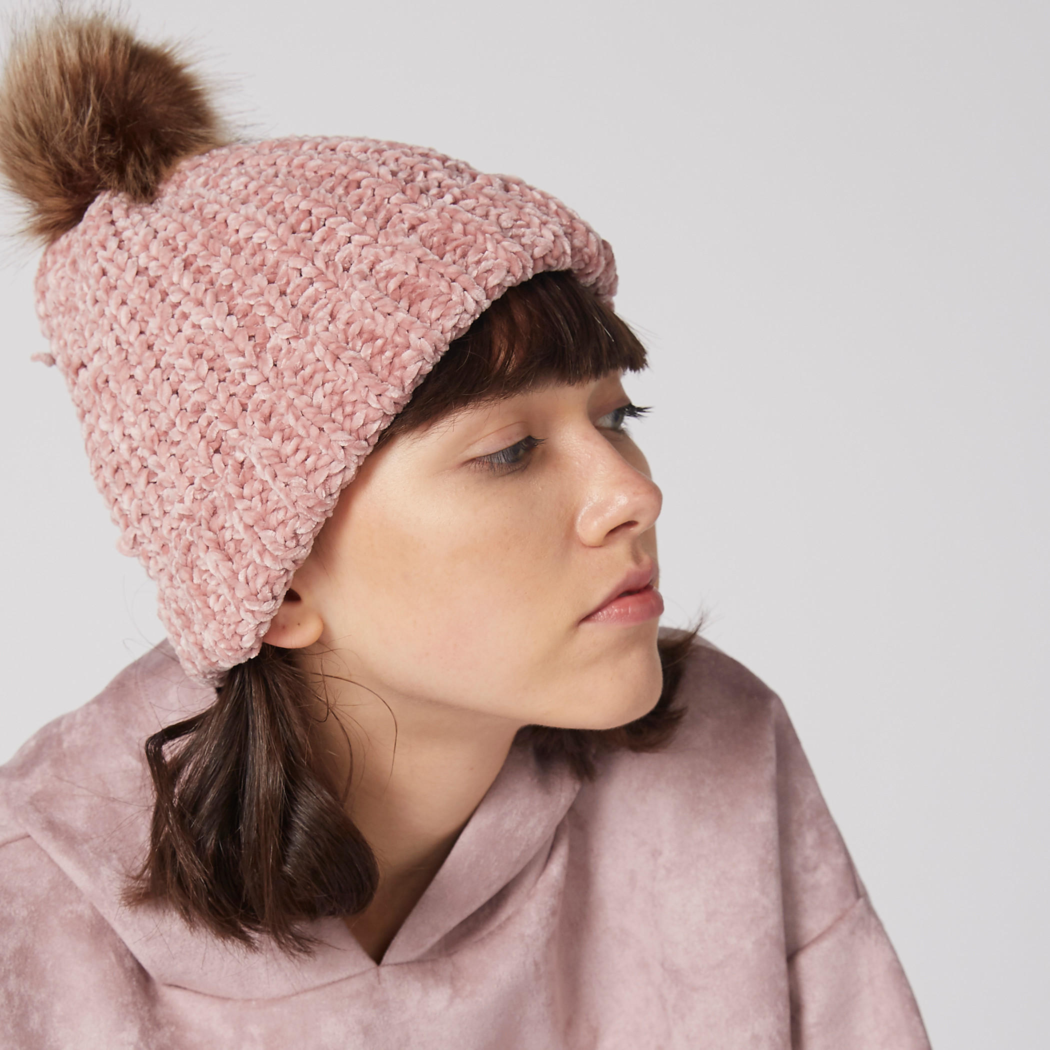 Textured Beanie Cap with Pom-Pom Detail-women-clothingaccessories-capsandhats-image-2
