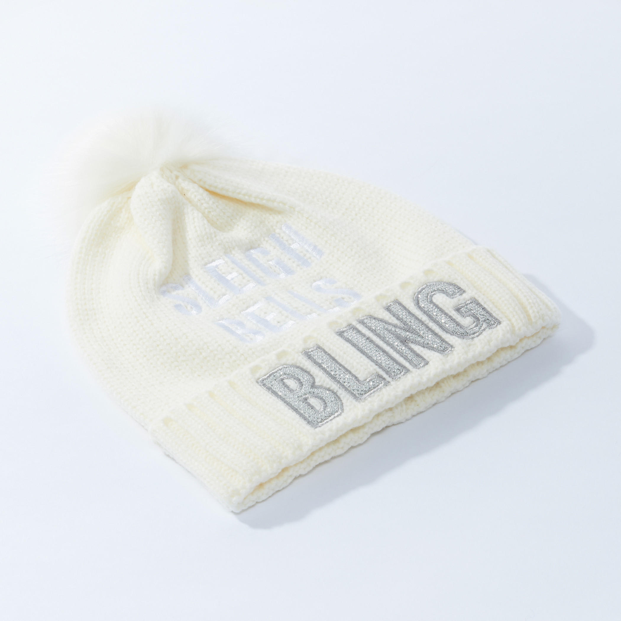 Embroidered Beanie Cap with Pom-Pom Detail-women-clothingaccessories-capsandhats-image-1