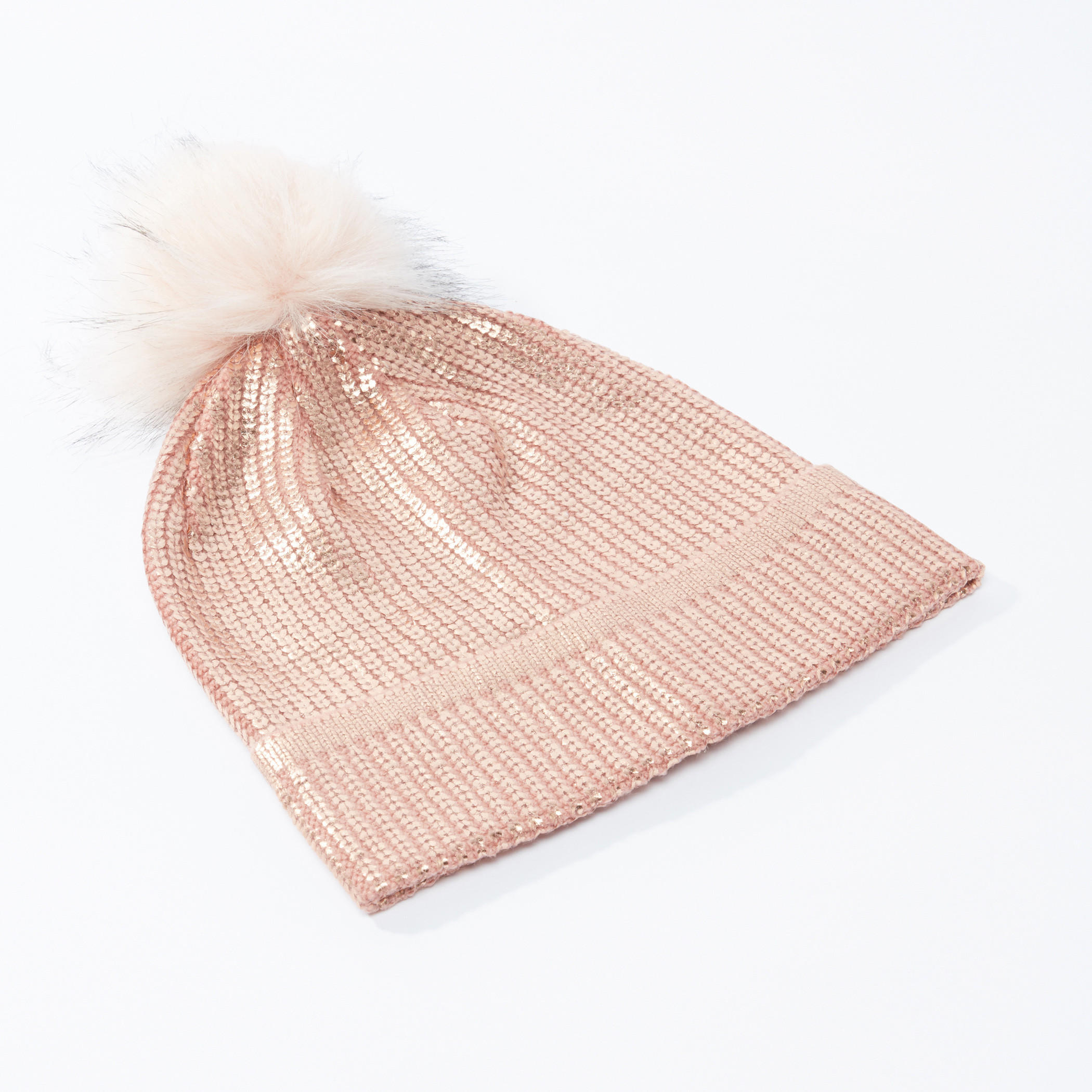 قبعة بيني بارزة الملمس مزينة بكرات بوم بوم-women-clothingaccessories-capsandhats-image-1