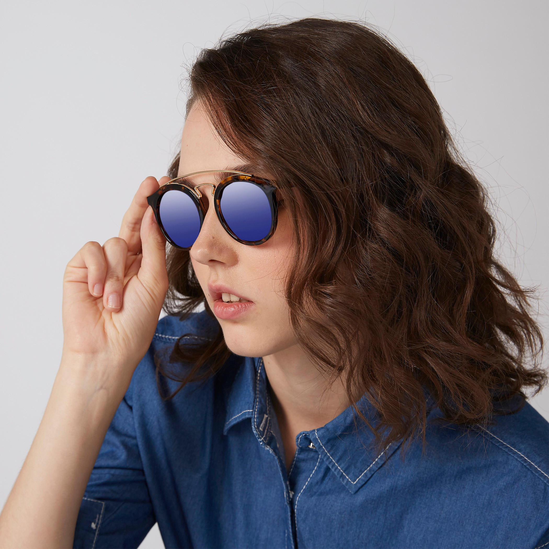 نظّارة شمسية مستديرة بإطار كامل وطبعات حيوانات-women-sunglasses-image-2
