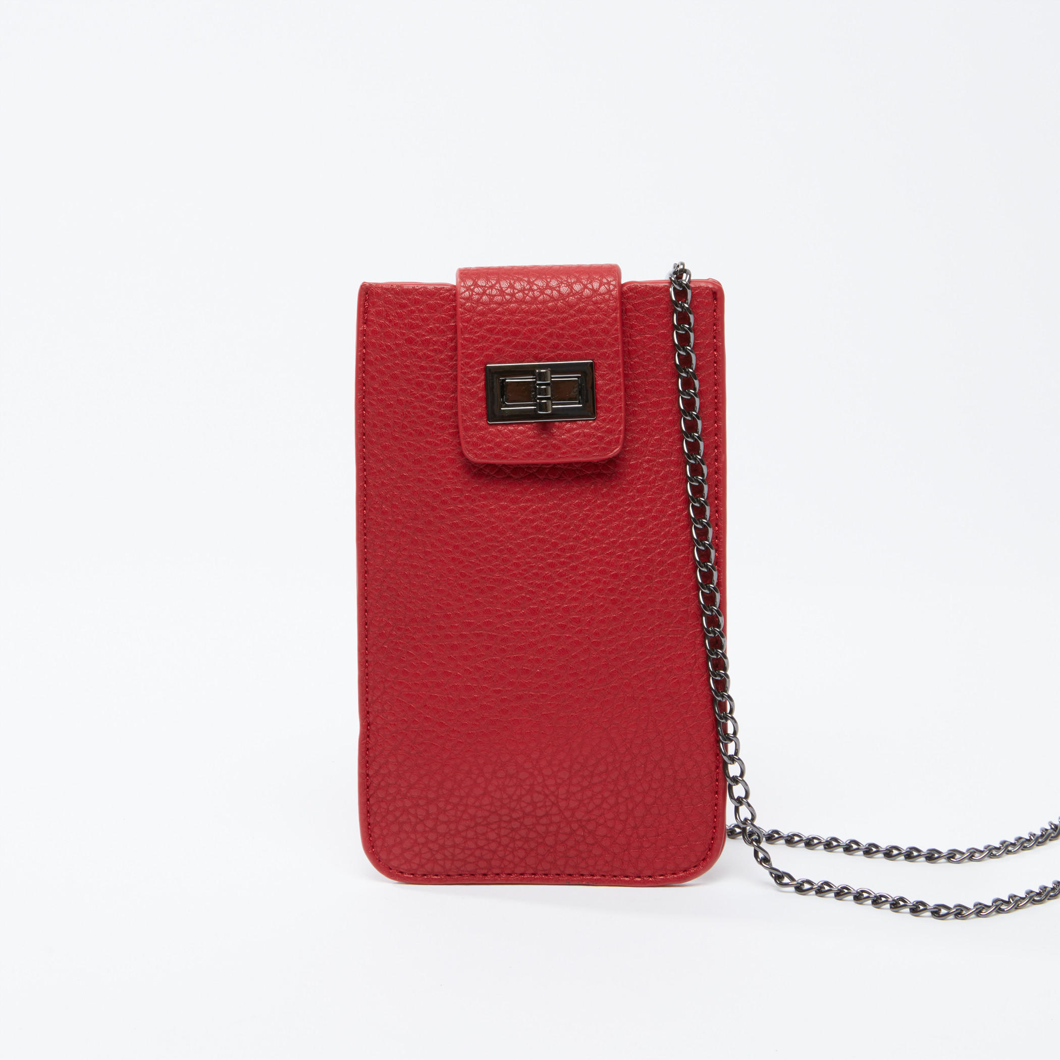 Textured Crossbody Bag with Metallic Chain-women-bagsandwallets-handbags-image-1