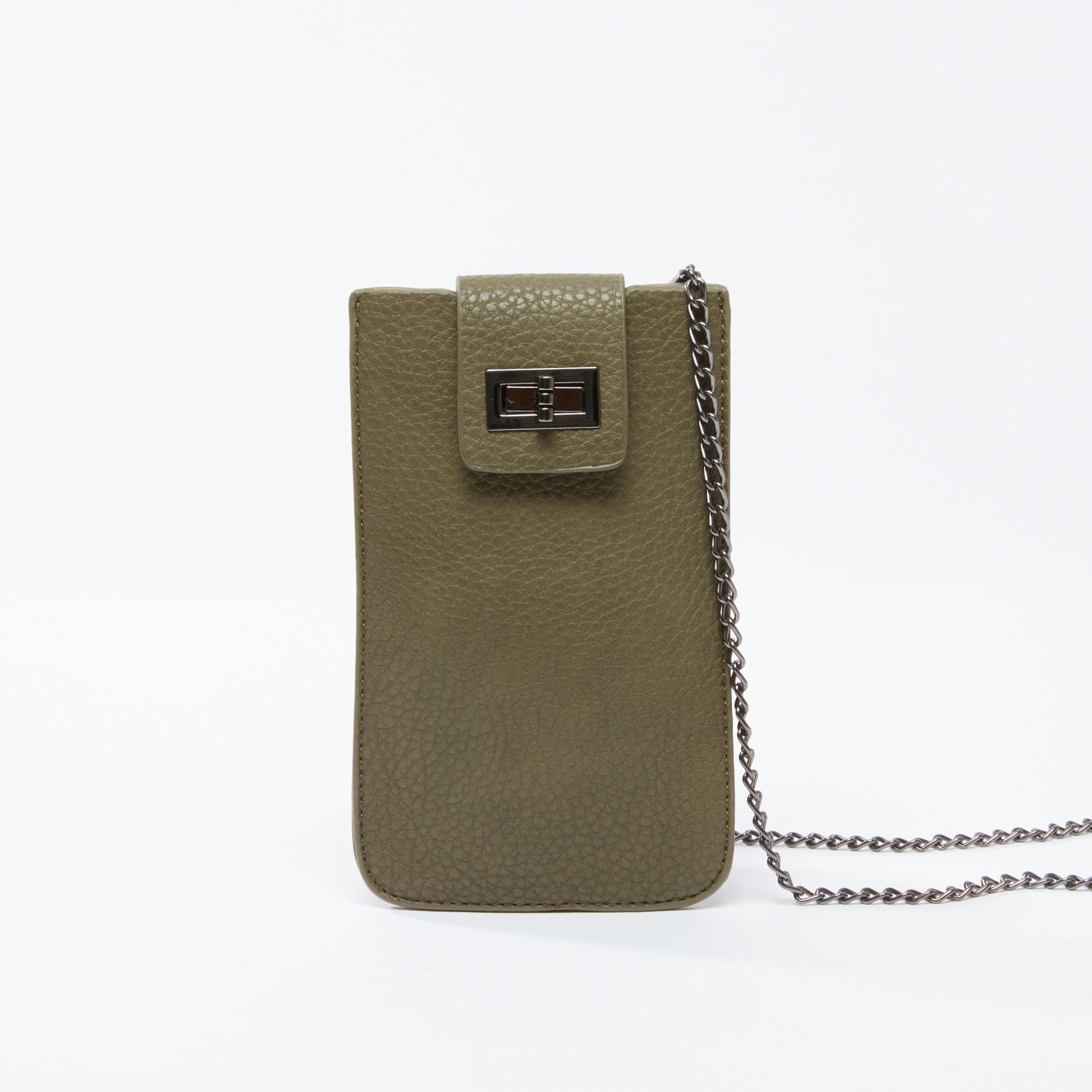 حقيبة ساتشيل بارزة الملمس بقفل إغلاق دوّار وسلسلة ميتاليك-women-bagsandwallets-handbags-image-1