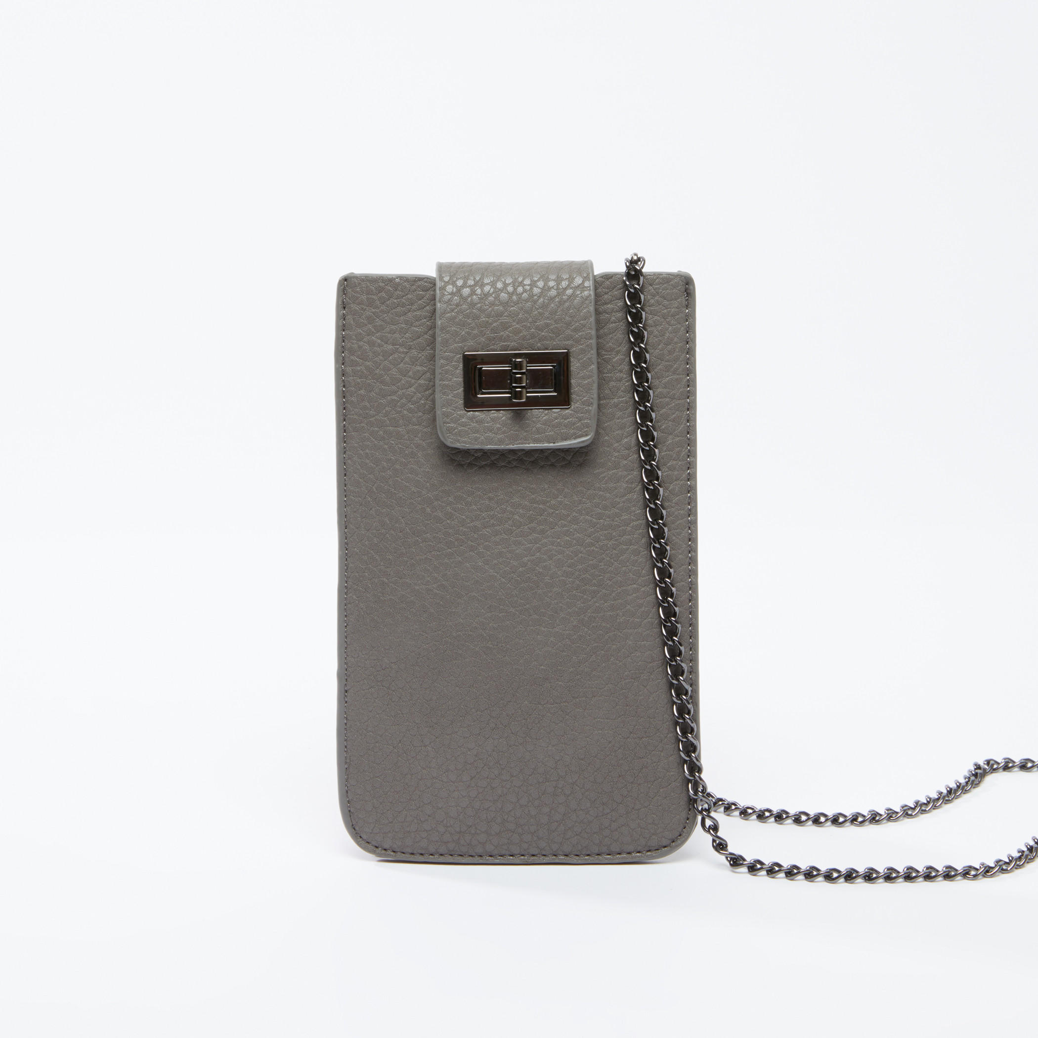 حقيبة ساتشيل بارزة الملمس بقفل إغلاق دوّار وسلسلة ميتاليك-women-bagsandwallets-handbags-image-1