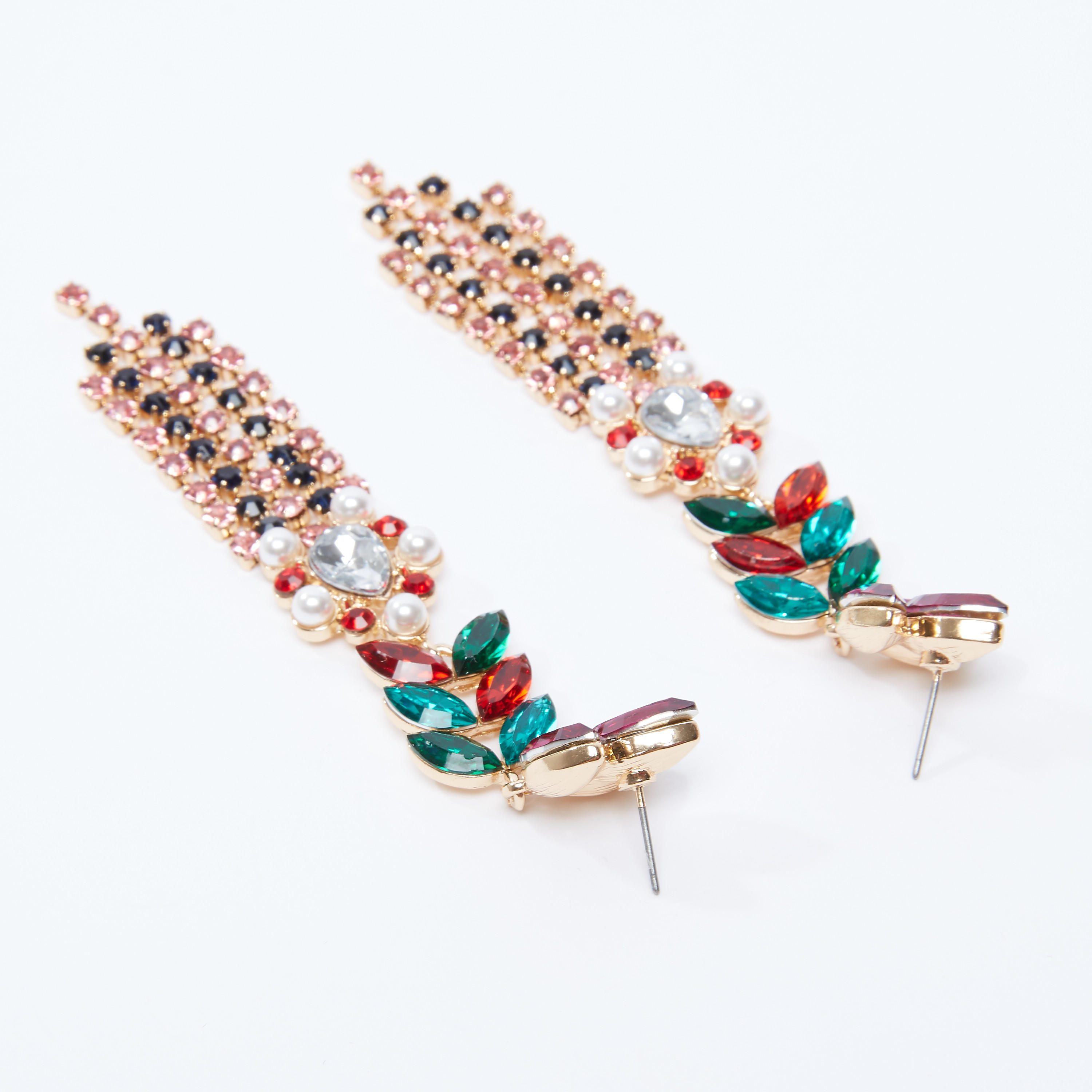 Studded Dangling Earrings with Pushback Closure-women-watchesandjewellery-jewellery-earrings-image-4