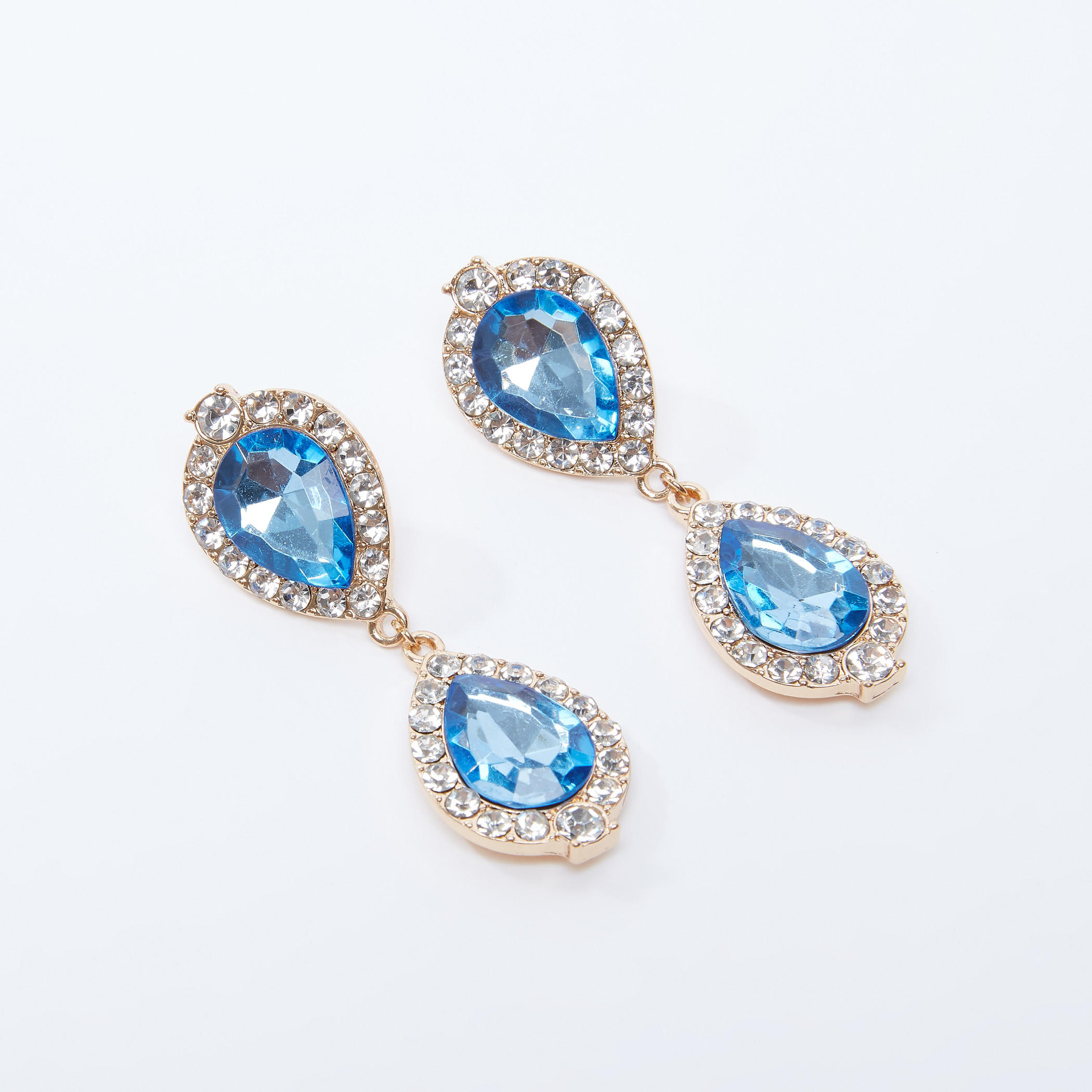 أقراط مرصّعة بدلايات ومكبس إغلاق-women-watchesandjewellery-jewellery-earrings-image-1