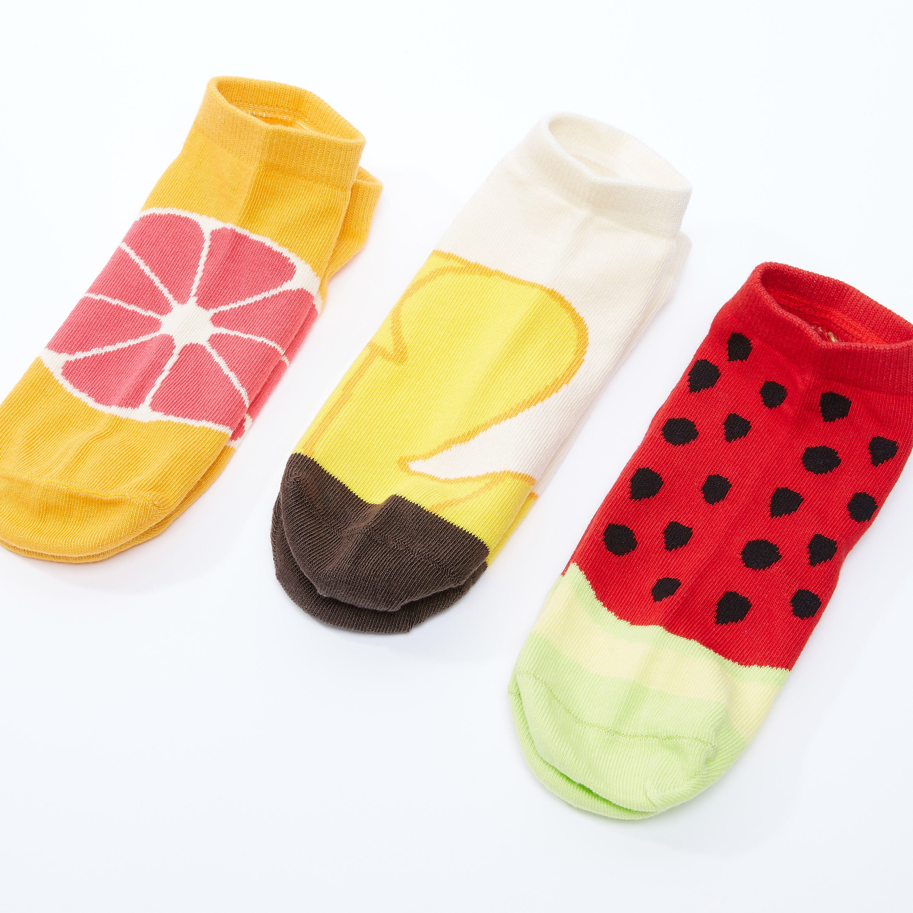 جوارب بطول الكاحل بطبعات - طقم من 3 أزواج-women-socksandstockings-image-1