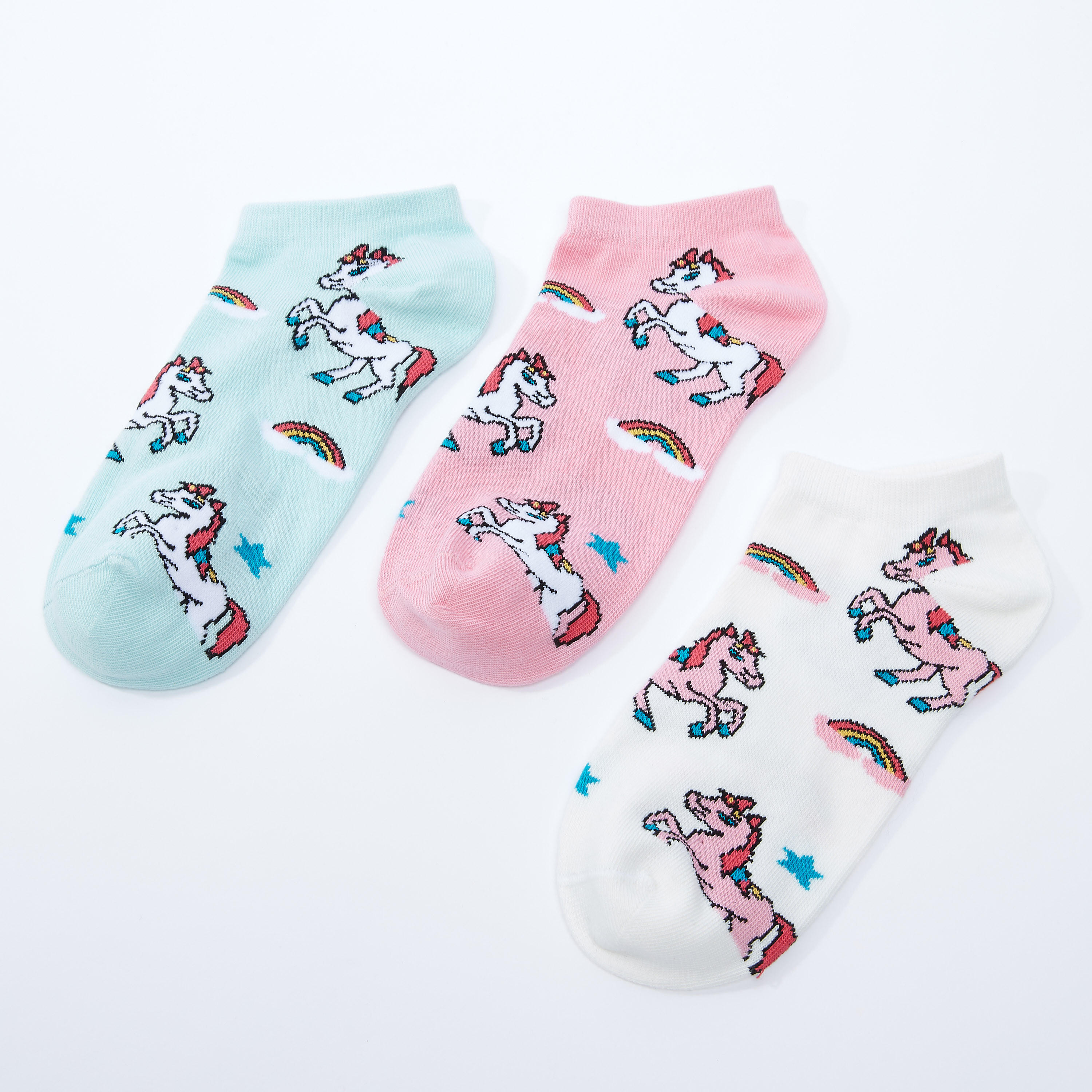 جوارب بطول الكاحل بطبعات - طقم من 3 أزواج-women-socksandstockings-image-3
