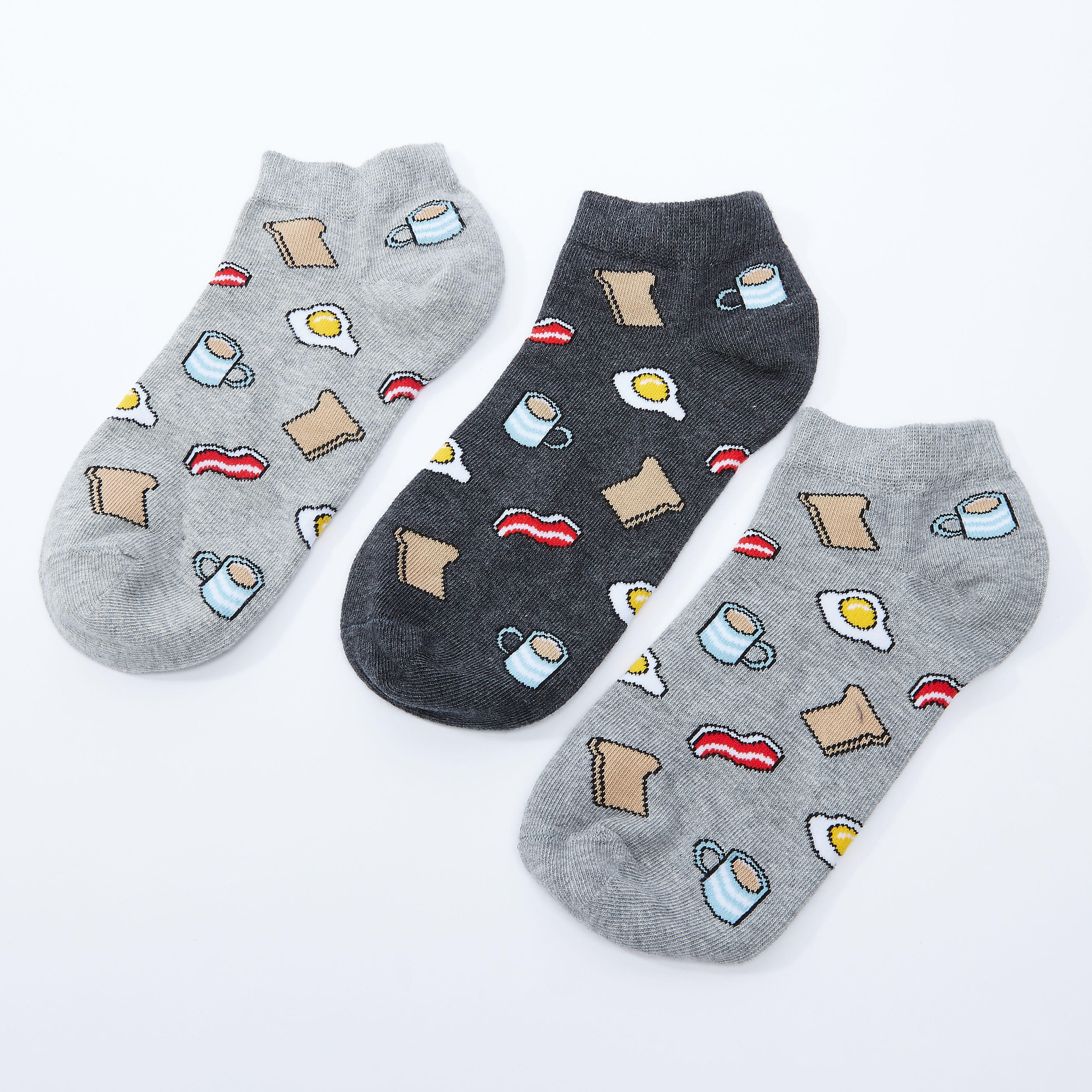 جوارب بطول الكاحل بطبعات - طقم من 3 أزواج-women-socksandstockings-image-3