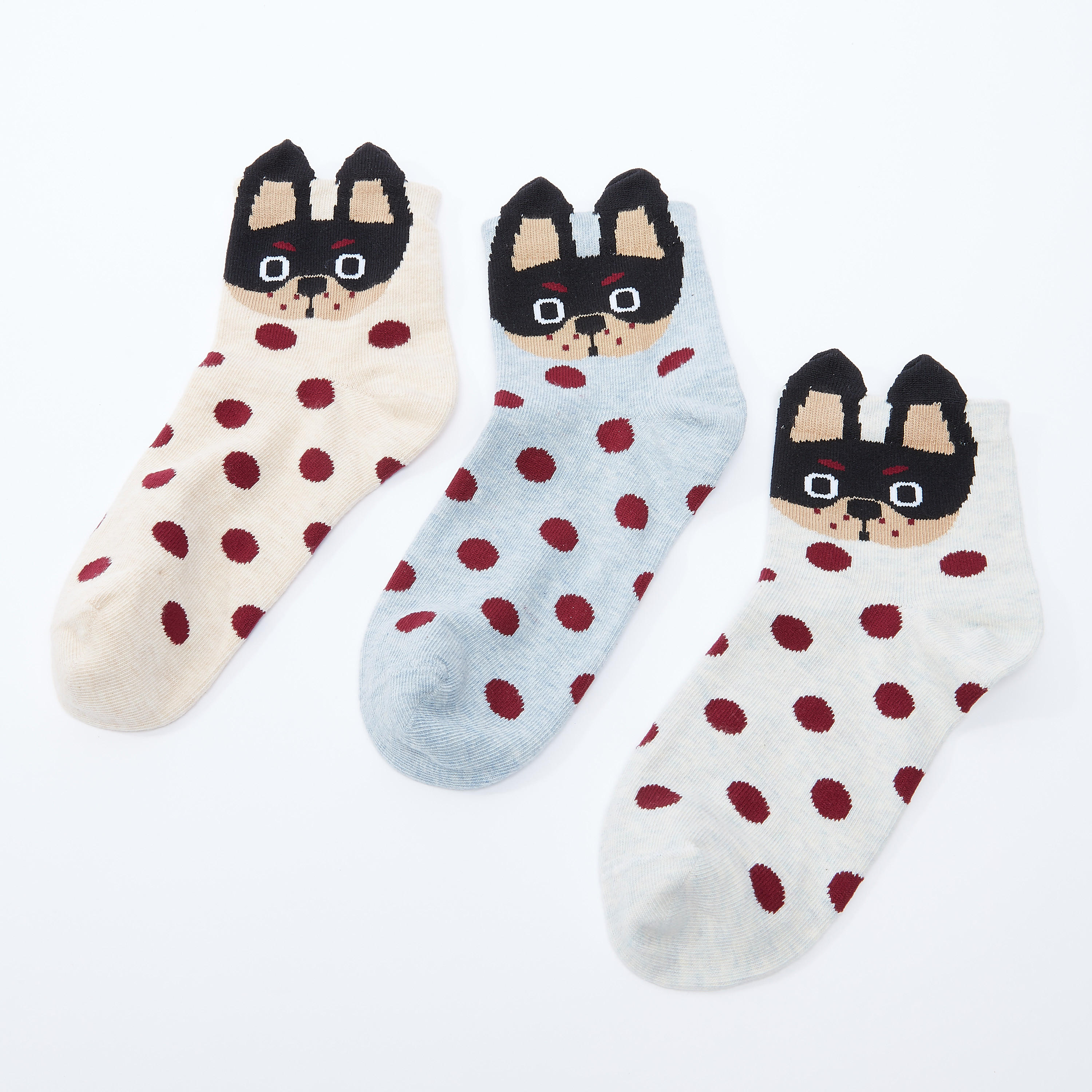 طقم جوارب بطبعات منقطة من 3 قطع-women-socksandstockings-image-3
