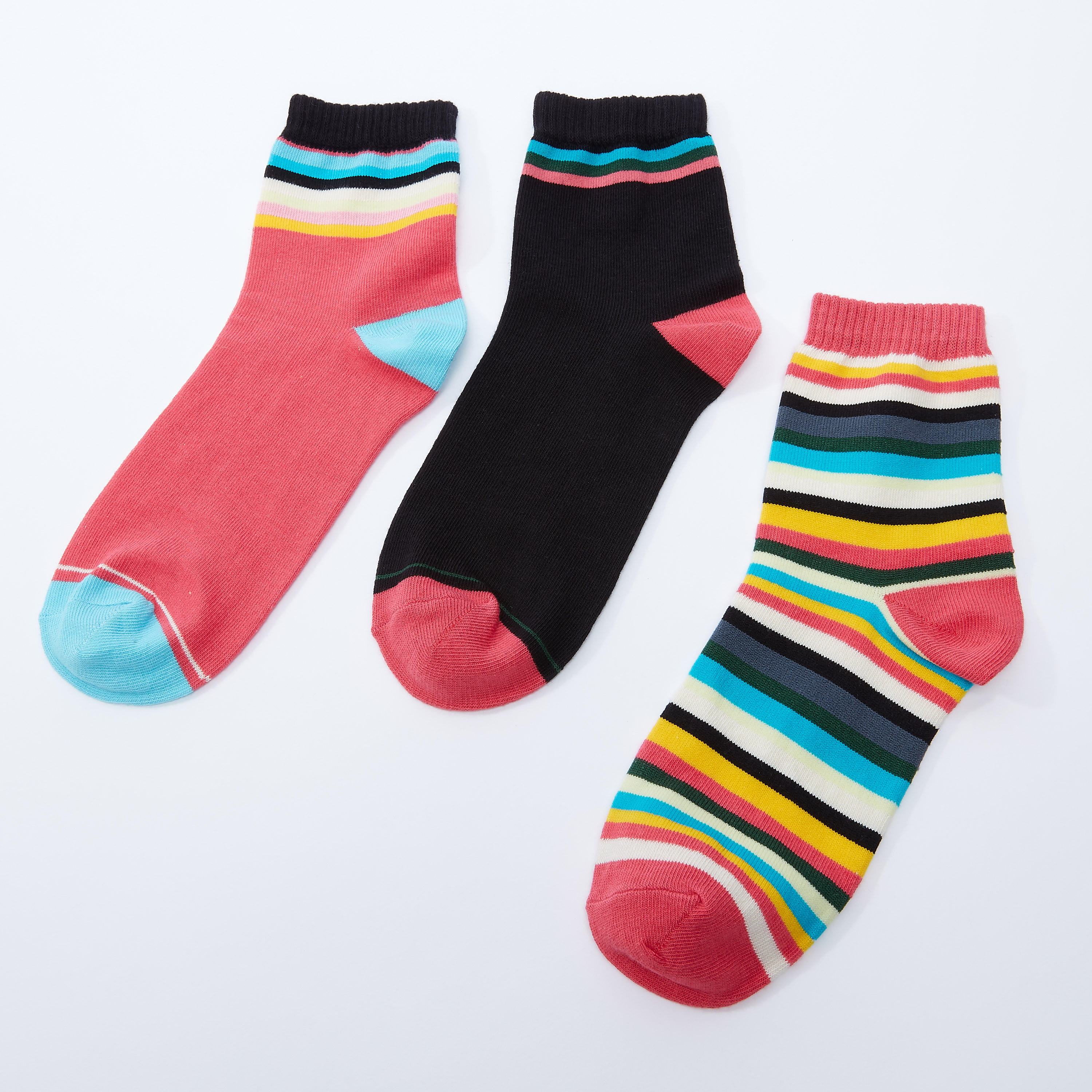 جوارب مقلّمة بطول الكاحل - طقم من 3 أزواج-women-socksandstockings-image-3