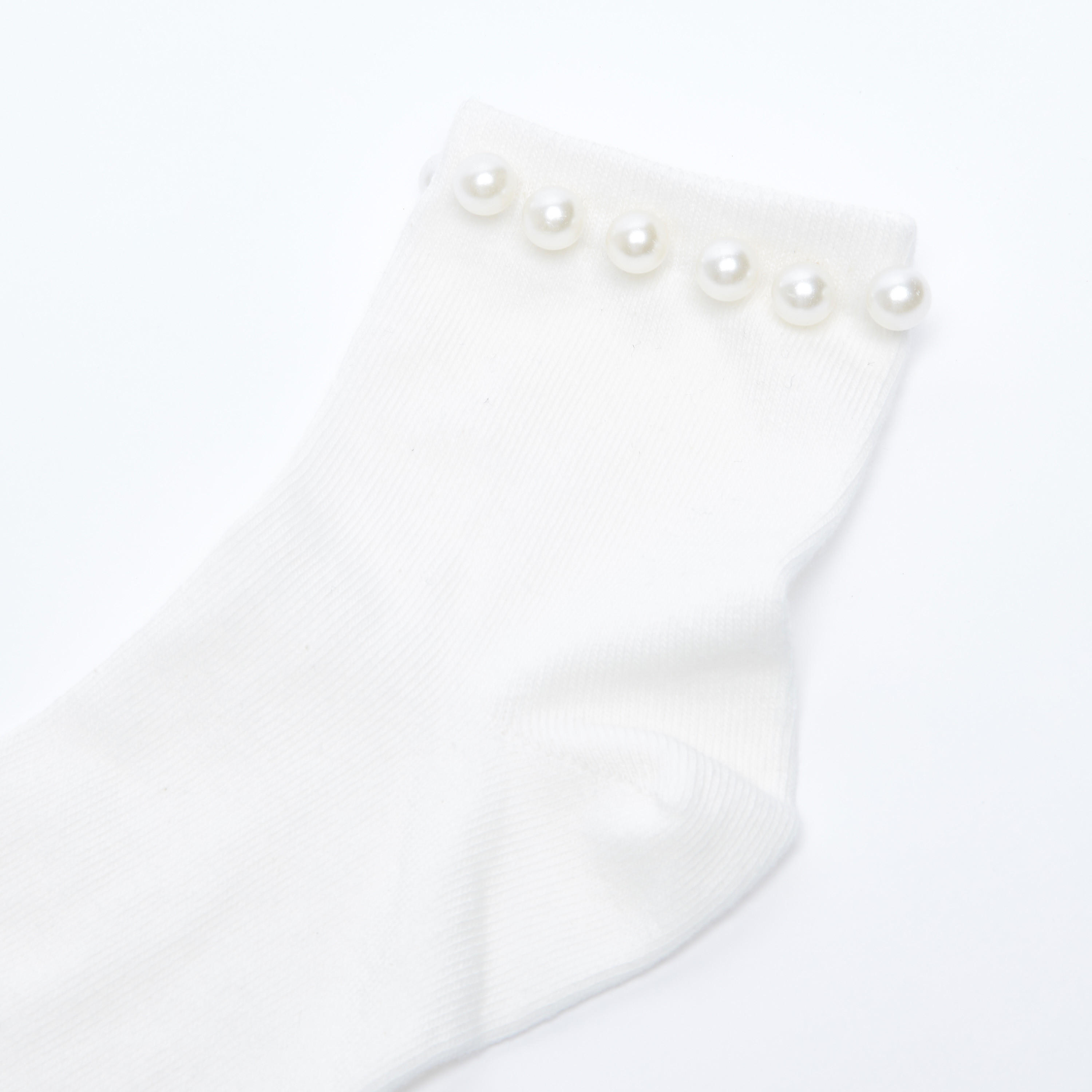 Pearl Detail Crew Length Socks-women-socksandstockings-image-2