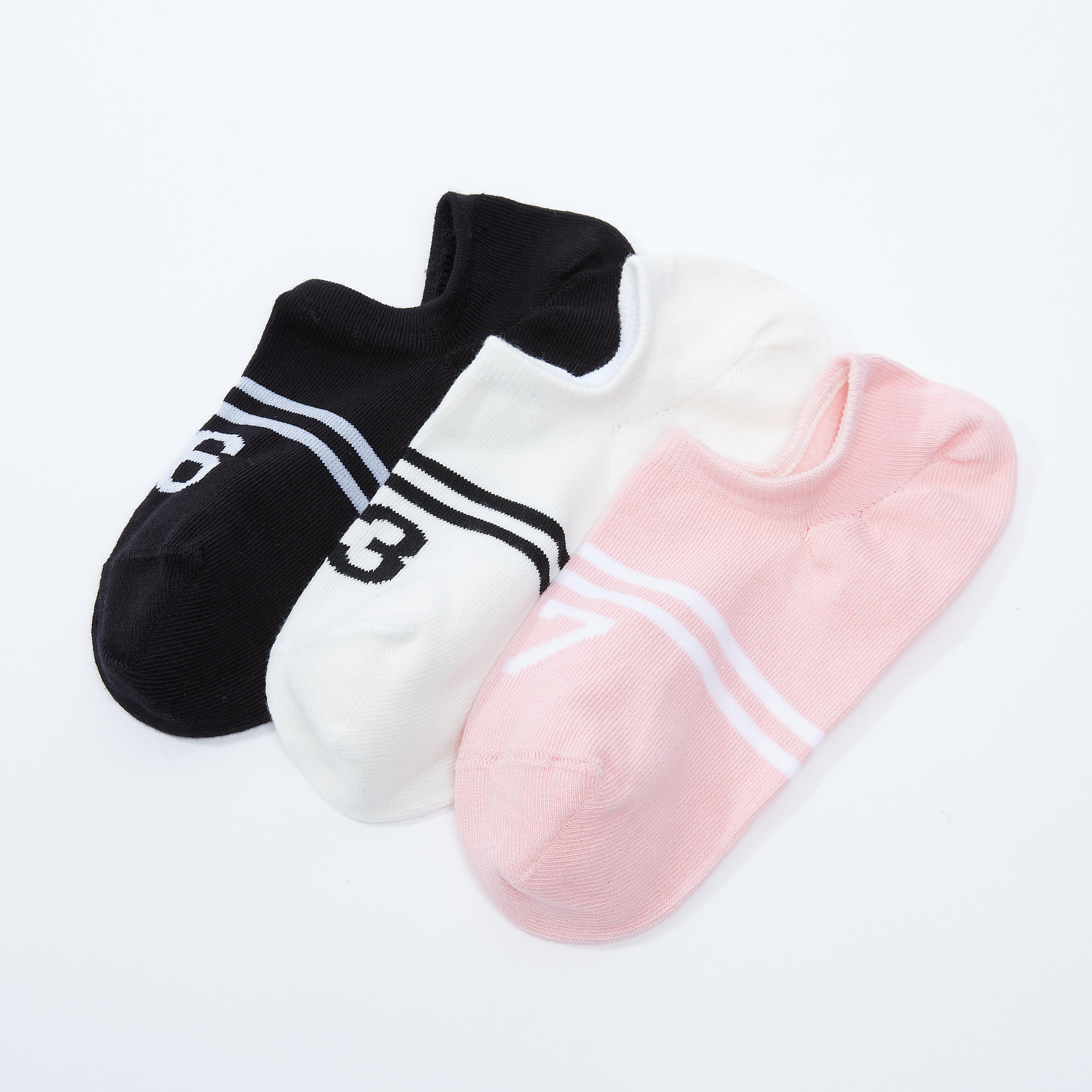 جوارب مضلّعة بطول الكاحل بطبعات أرقام - طقم من 3 أزواج-women-socksandstockings-image-2