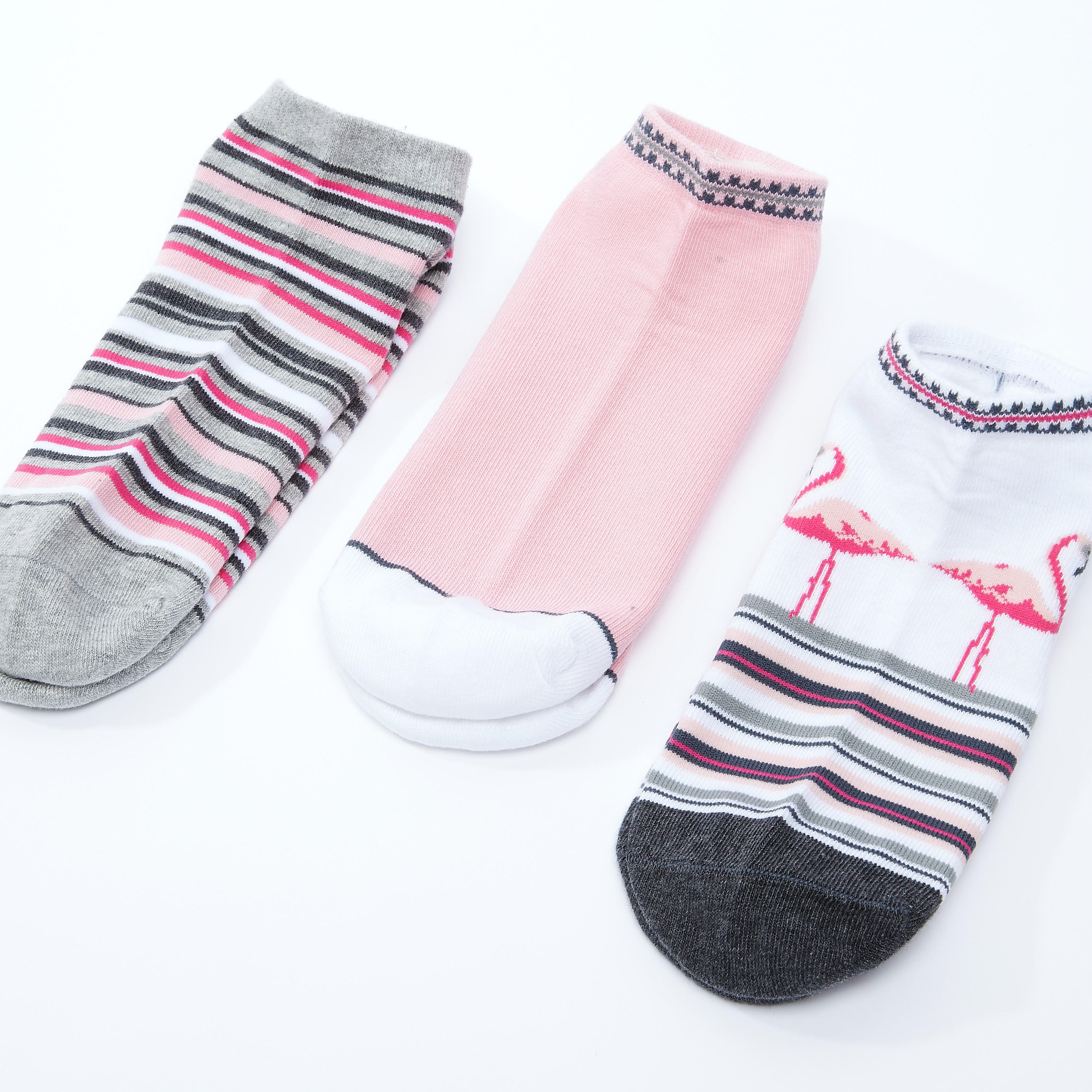 جوارب بطول الكاحل بطبعات وتقليمات - طقم من 3 أزواج-women-socksandstockings-image-1