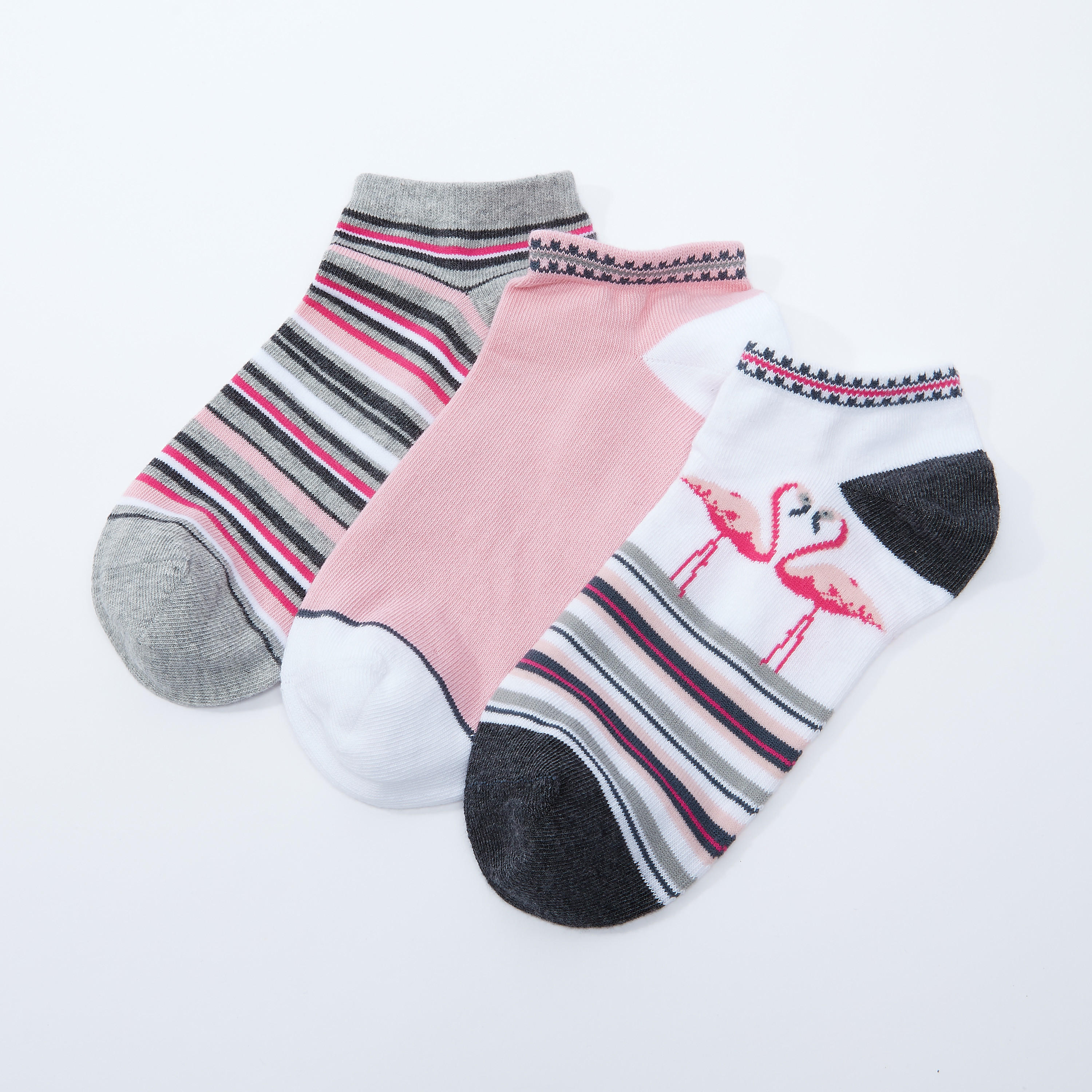جوارب بطول الكاحل بطبعات وتقليمات - طقم من 3 أزواج-women-socksandstockings-image-2