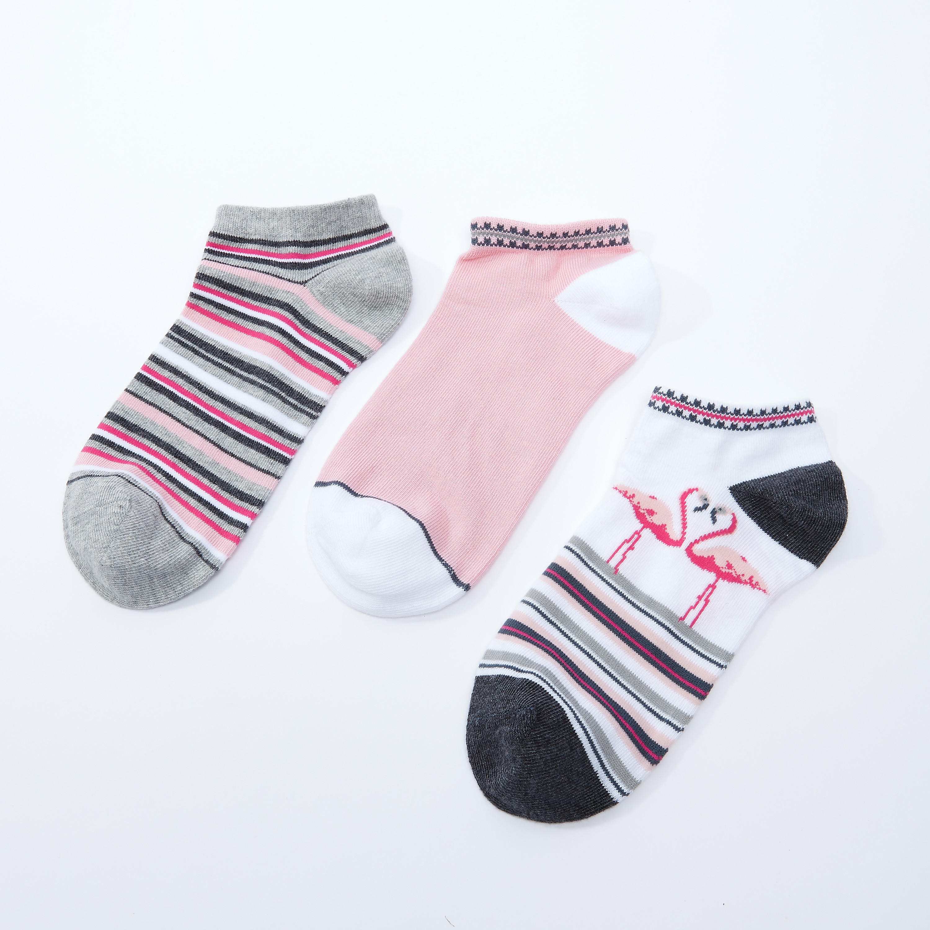 جوارب بطول الكاحل بطبعات وتقليمات - طقم من 3 أزواج-women-socksandstockings-image-3
