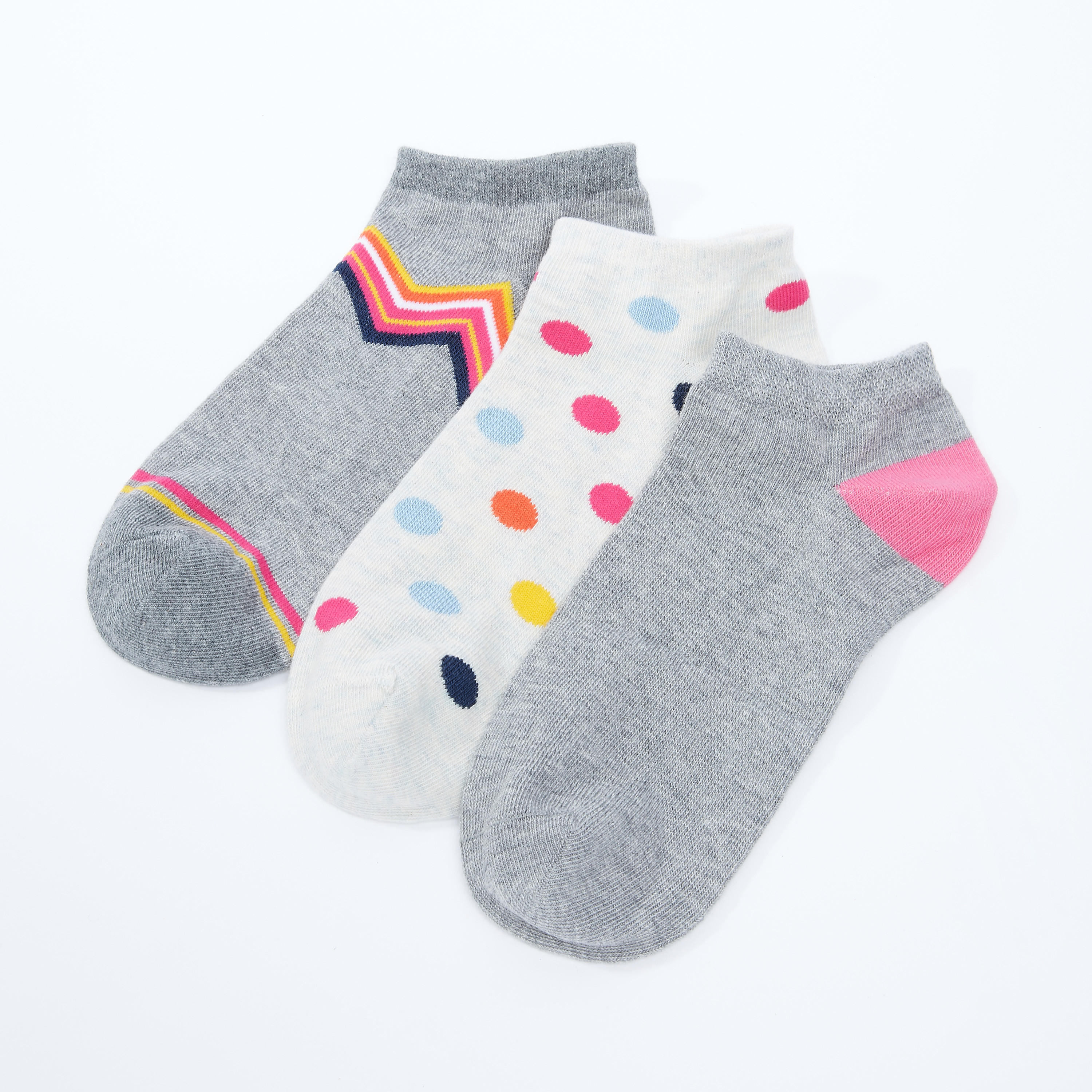 جوارب بطول الكاحل بطبعات - طقم من 3 أزواج-women-socksandstockings-image-2