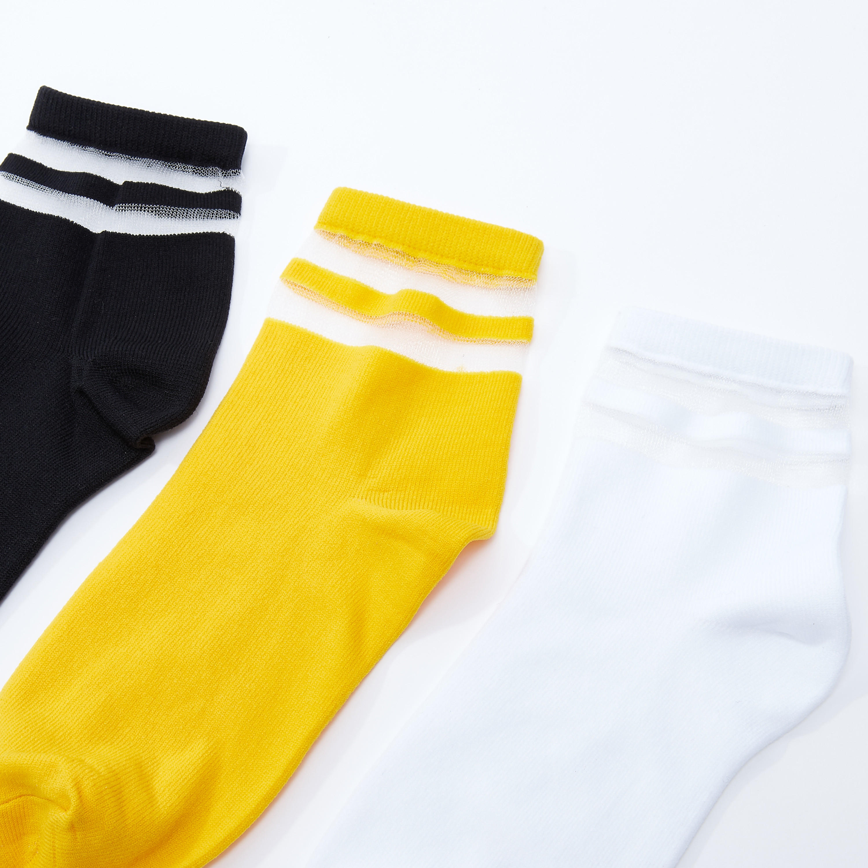 جوارب مقلّمة بطول الكاحل - طقم من 3 أزواج-women-socksandstockings-image-2