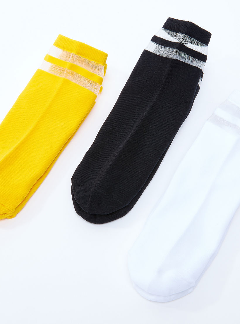 جوارب مقلّمة بطول الكاحل - طقم من 3 أزواج-women-socksandstockings-image-3